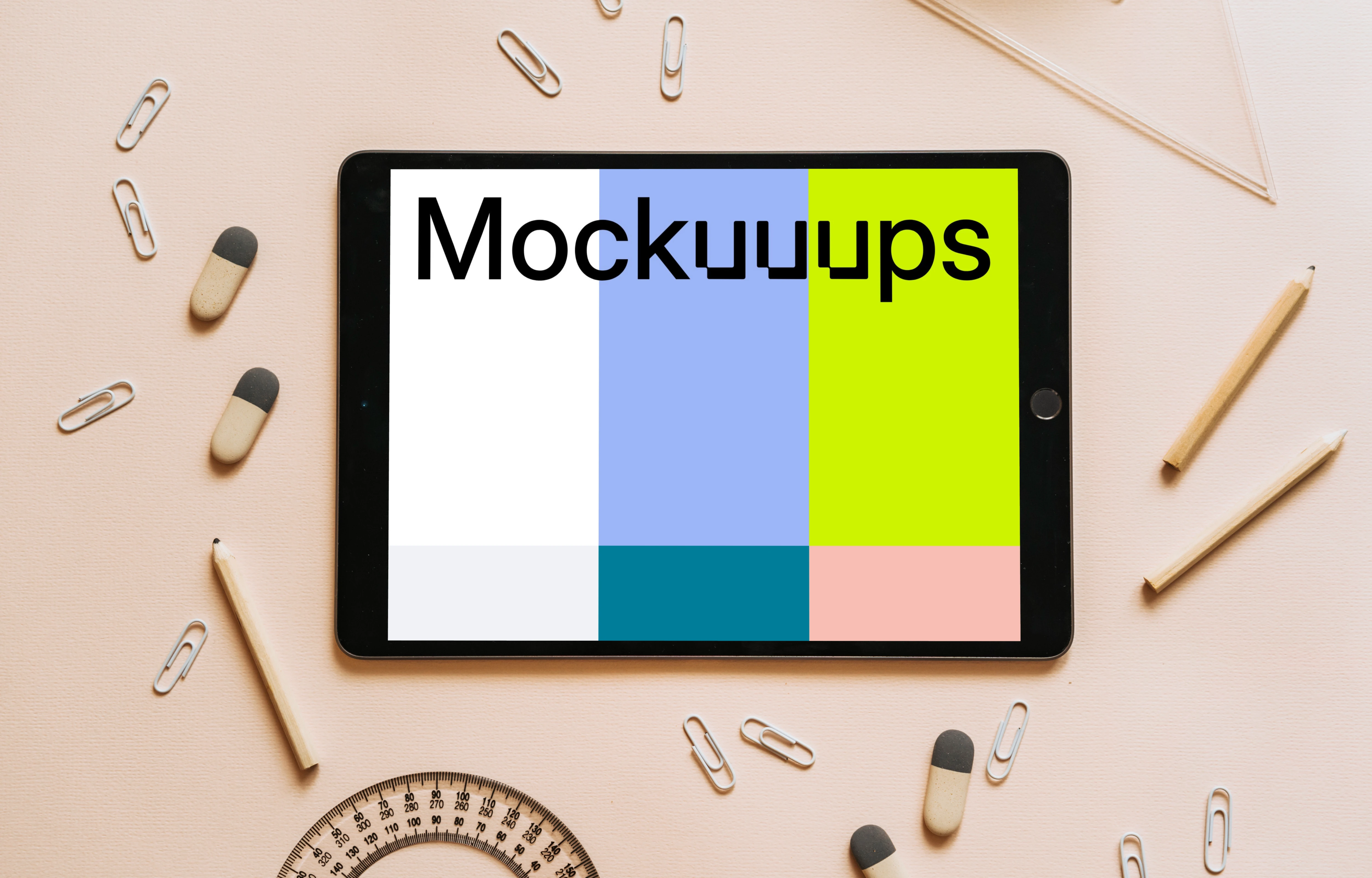 Tablet mockup with back to school concept