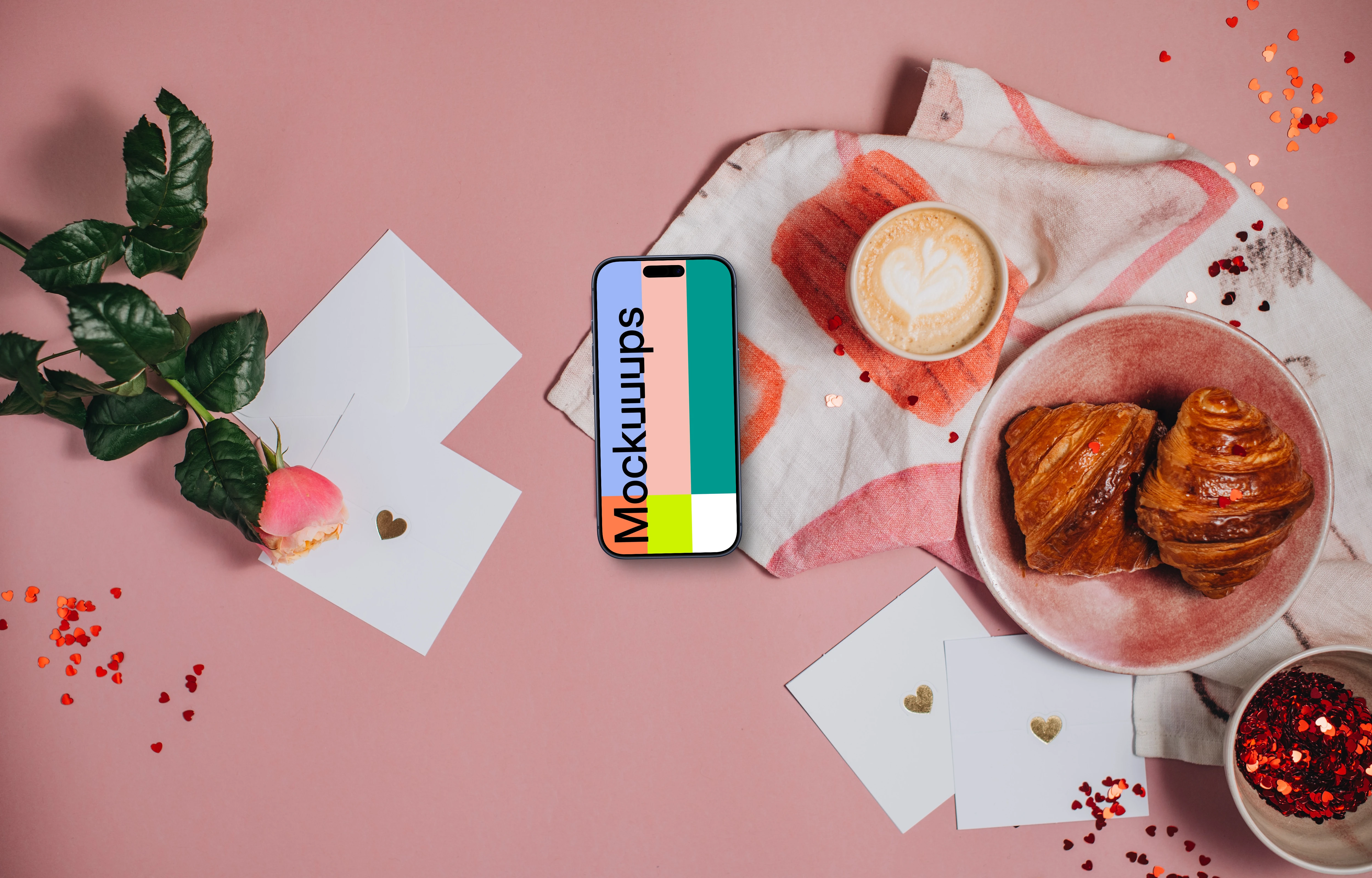 Valentine's Day Love Smartphone Mockup