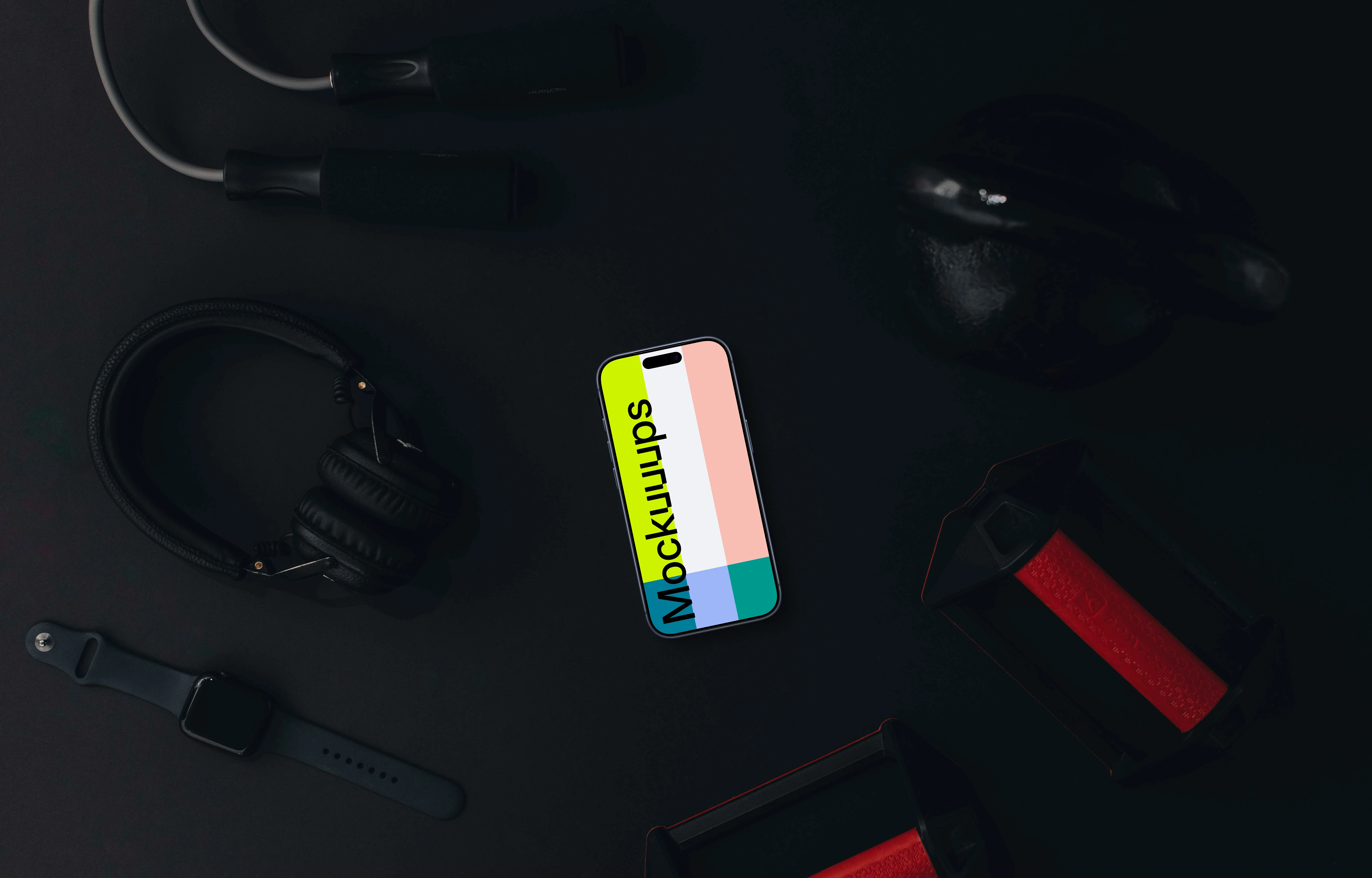 iPhone mockup in the gym