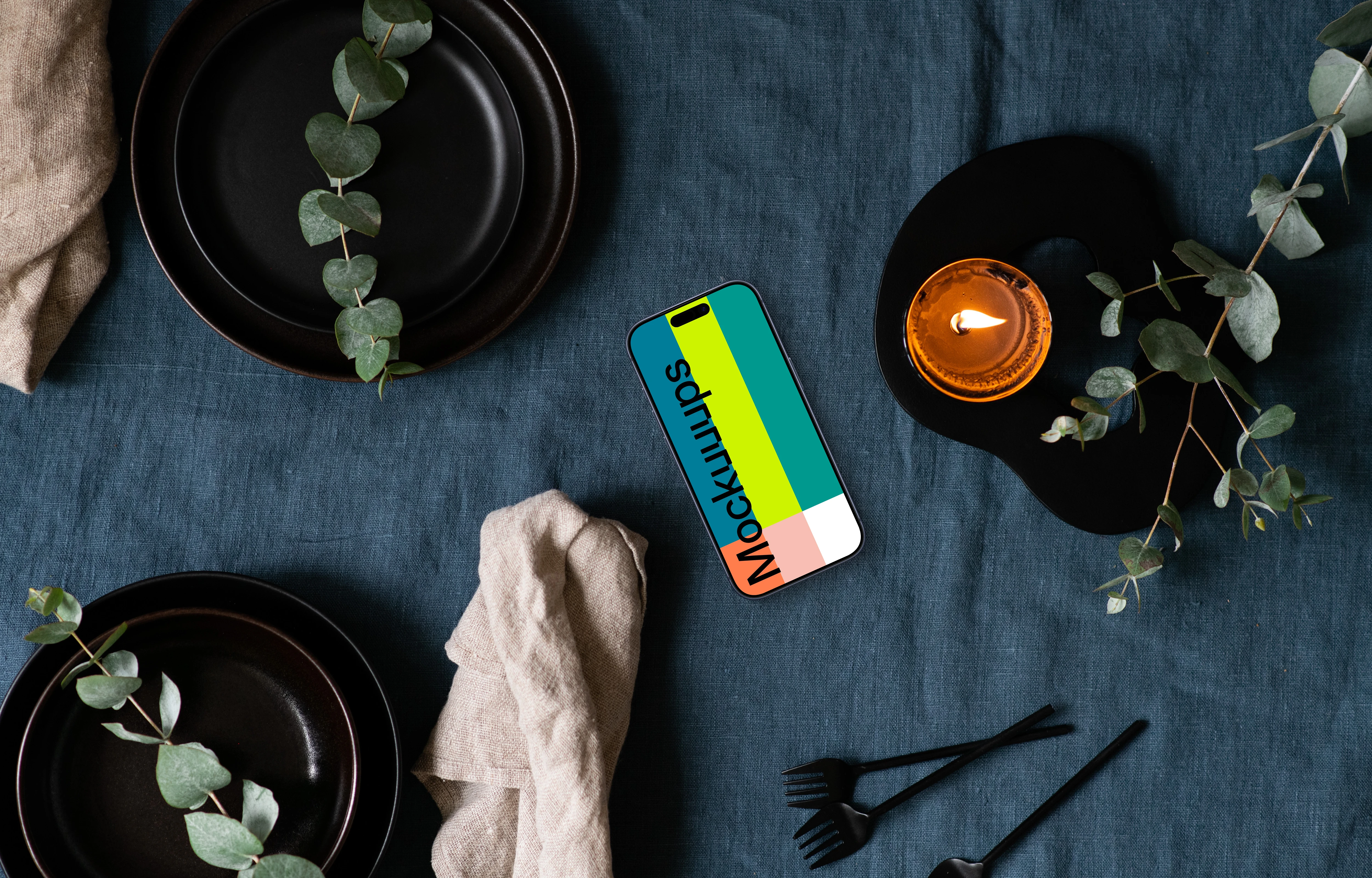 Xmas gift tablet mockup