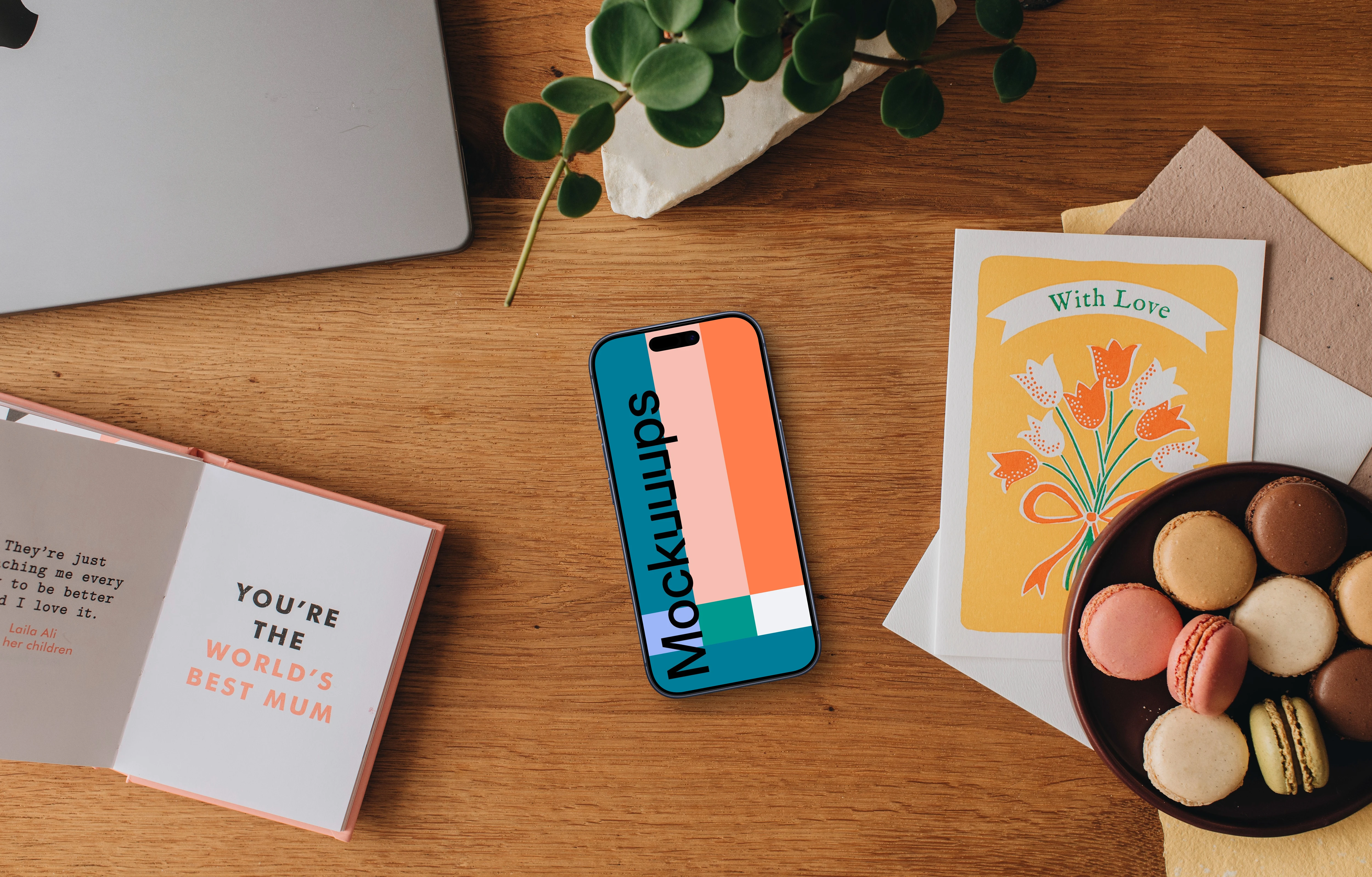 Phone mockup and wishes for Mother's day