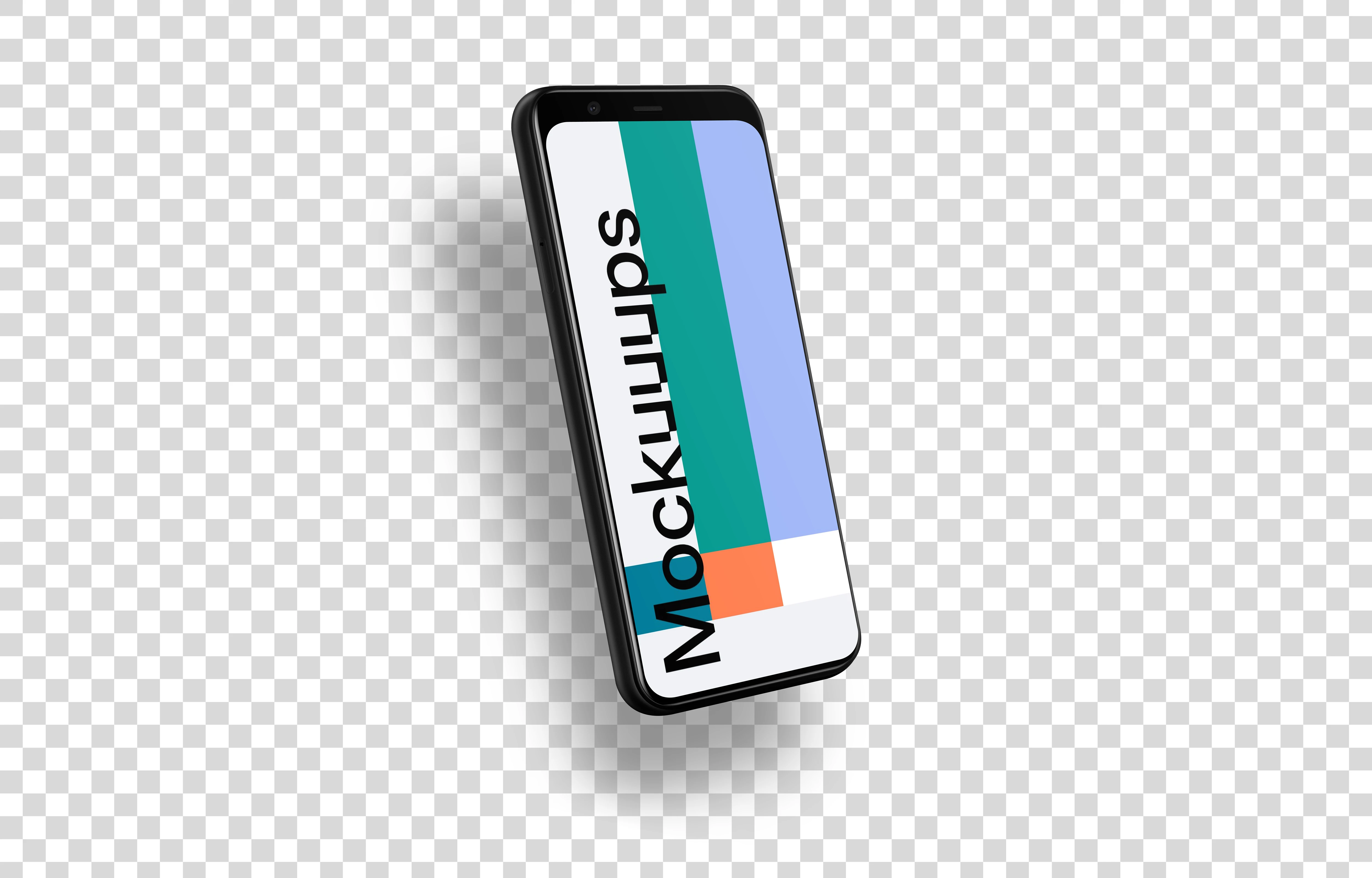Google Pixel 4 Mockup (Perspective Left - Floating Shadow)