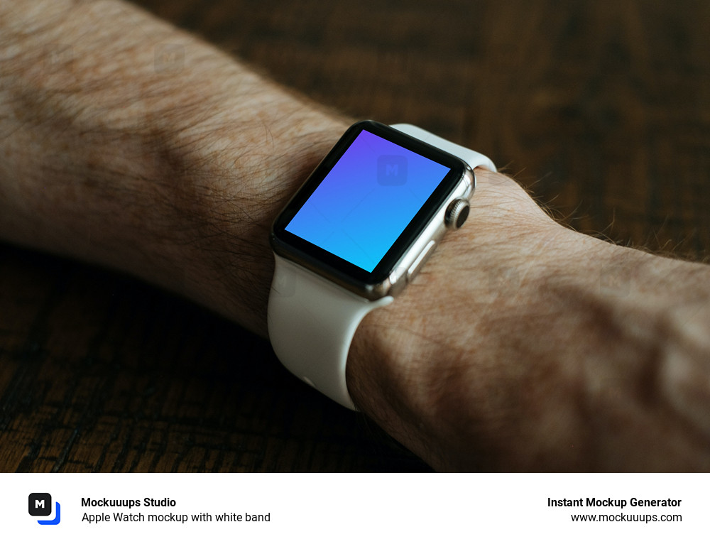 Apple Watch mockup with white band