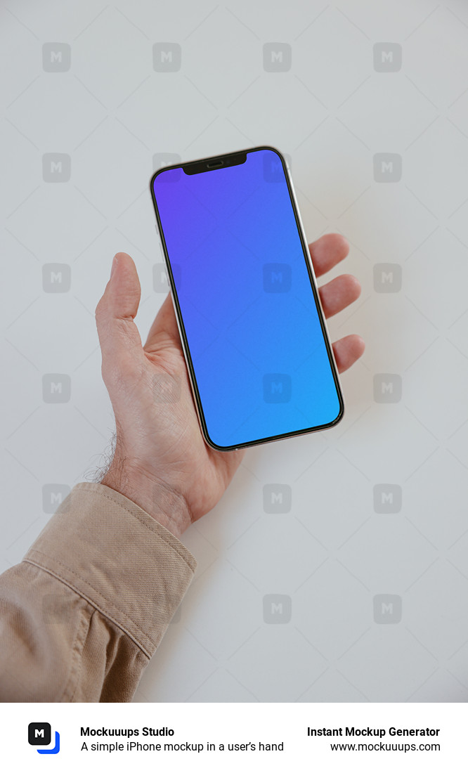 A simple iPhone mockup in a user’s hand