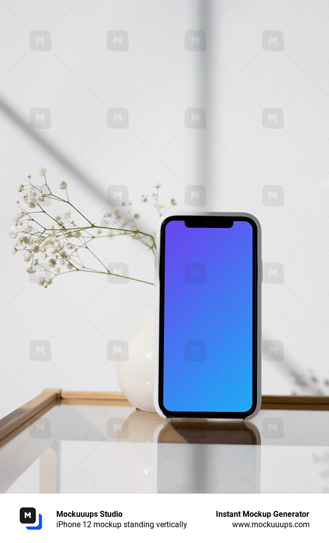 iPhone 12 mockup standing vertically