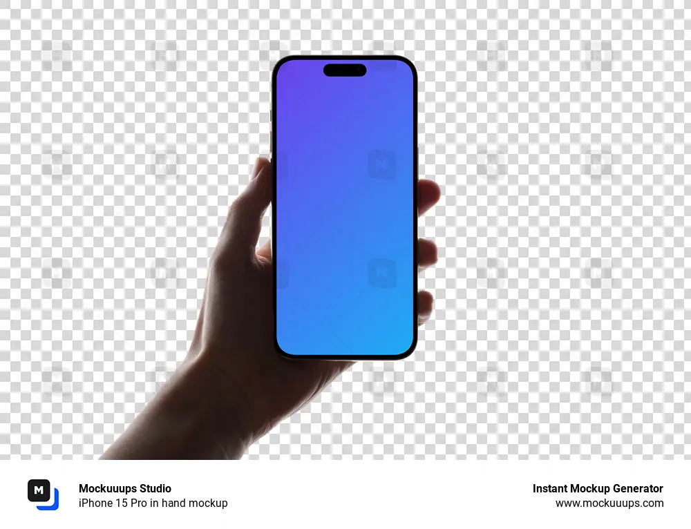 iPhone 15 Pro in hand mockup