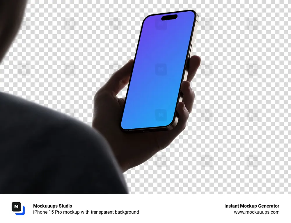 iPhone 15 Pro mockup with transparent background