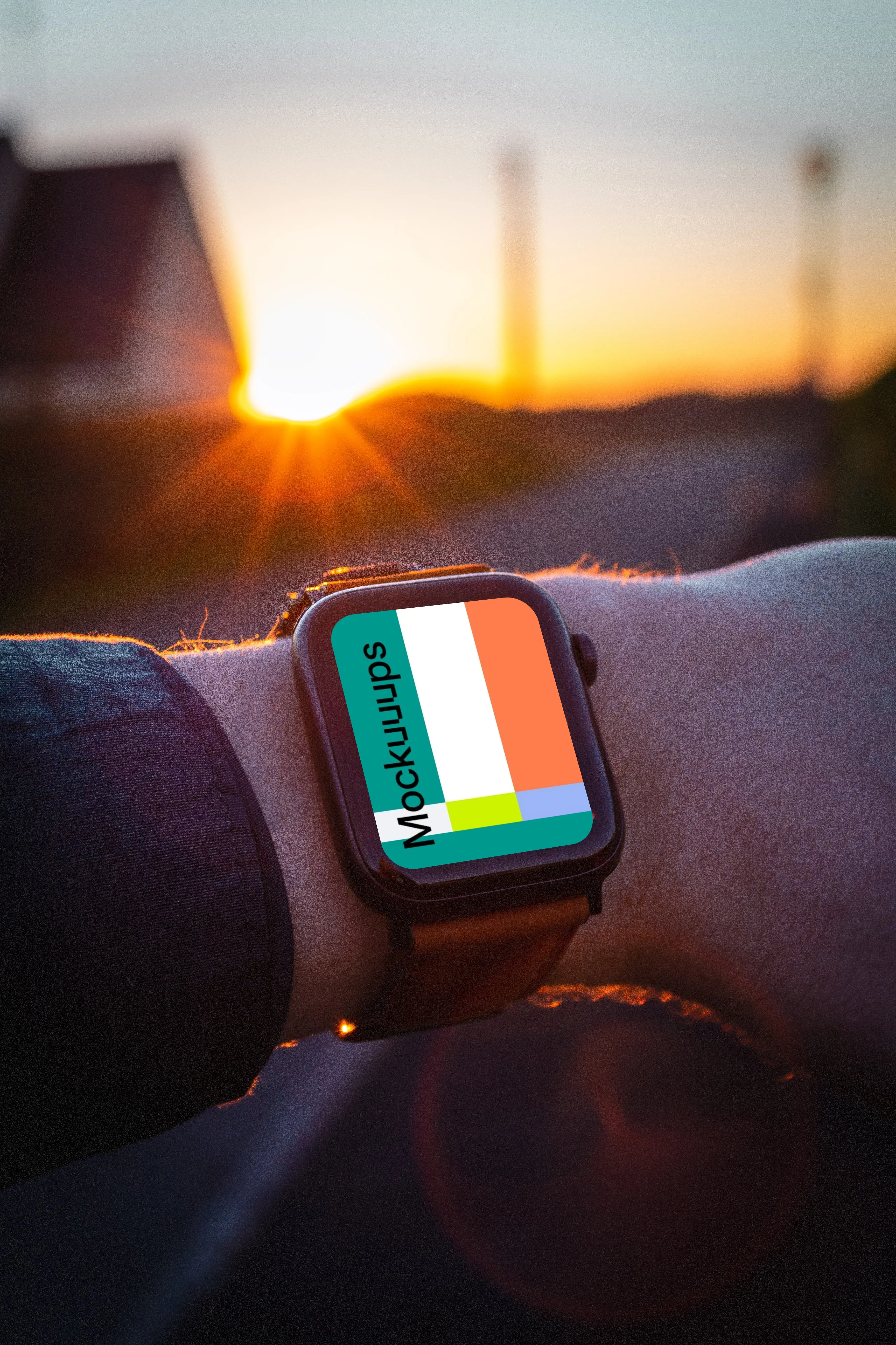 Checking weather on Apple Watch mockup