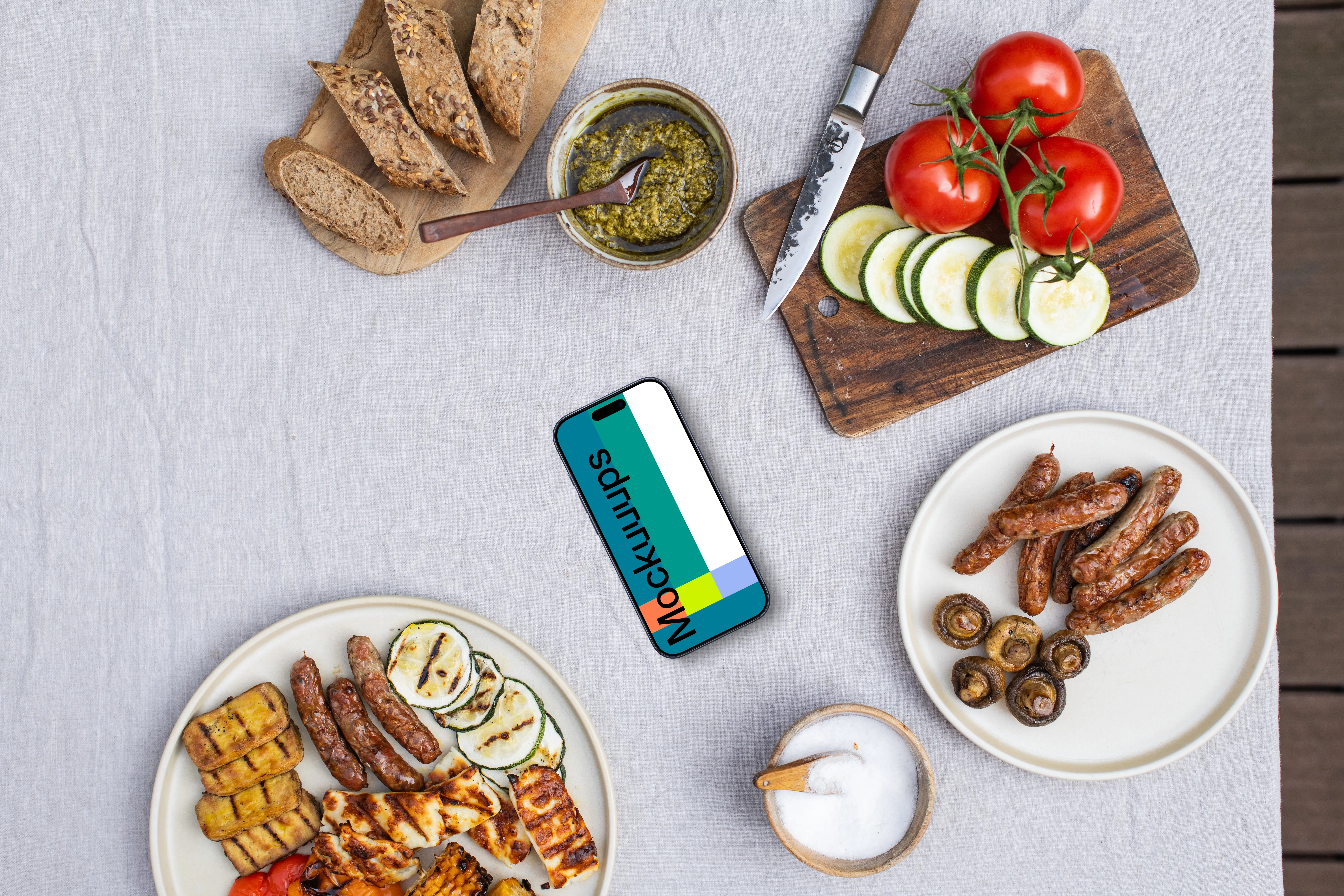 Barbecue themed phone mockup