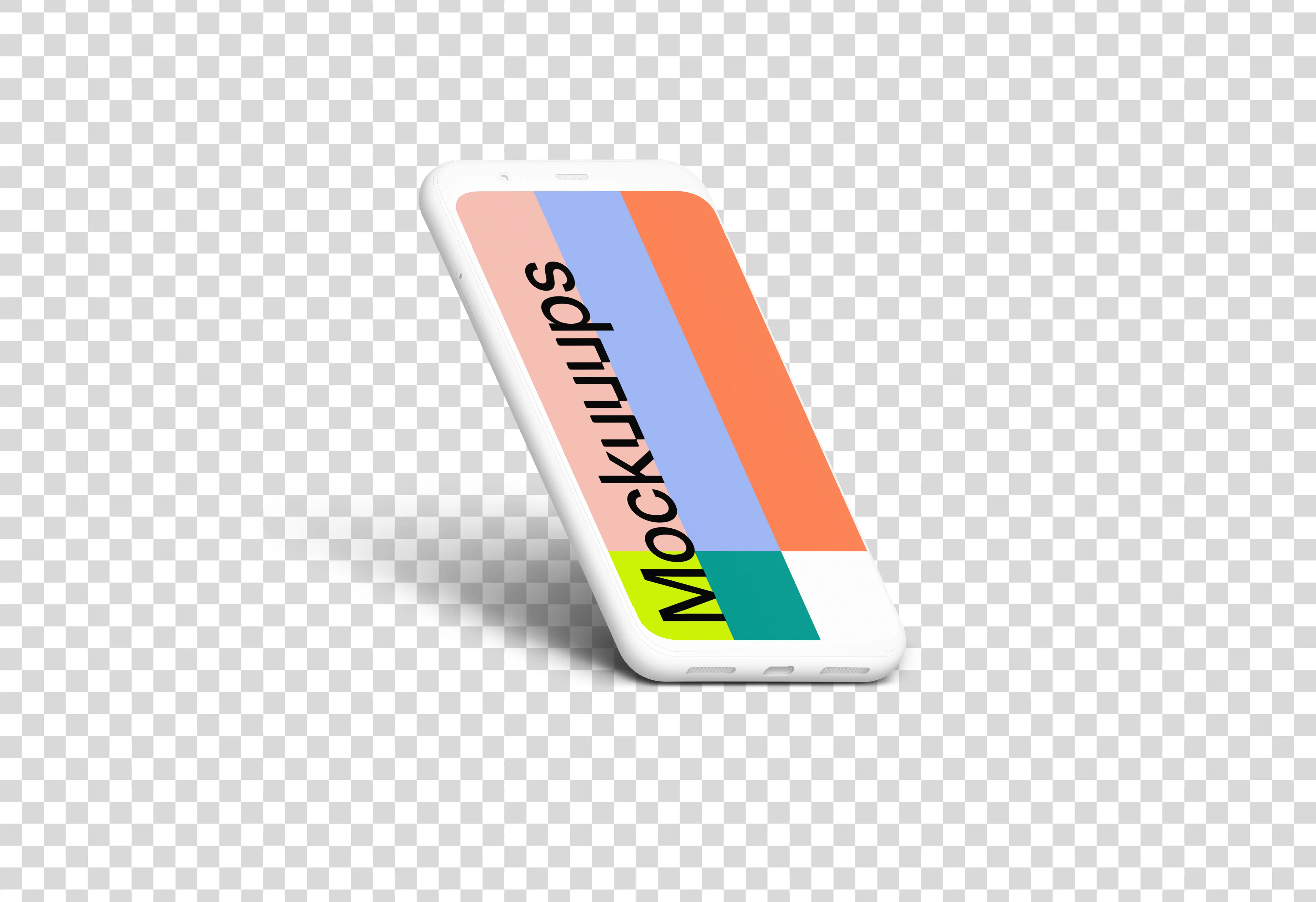 Clay Google Pixel 4 Mockup (Isometric Left)