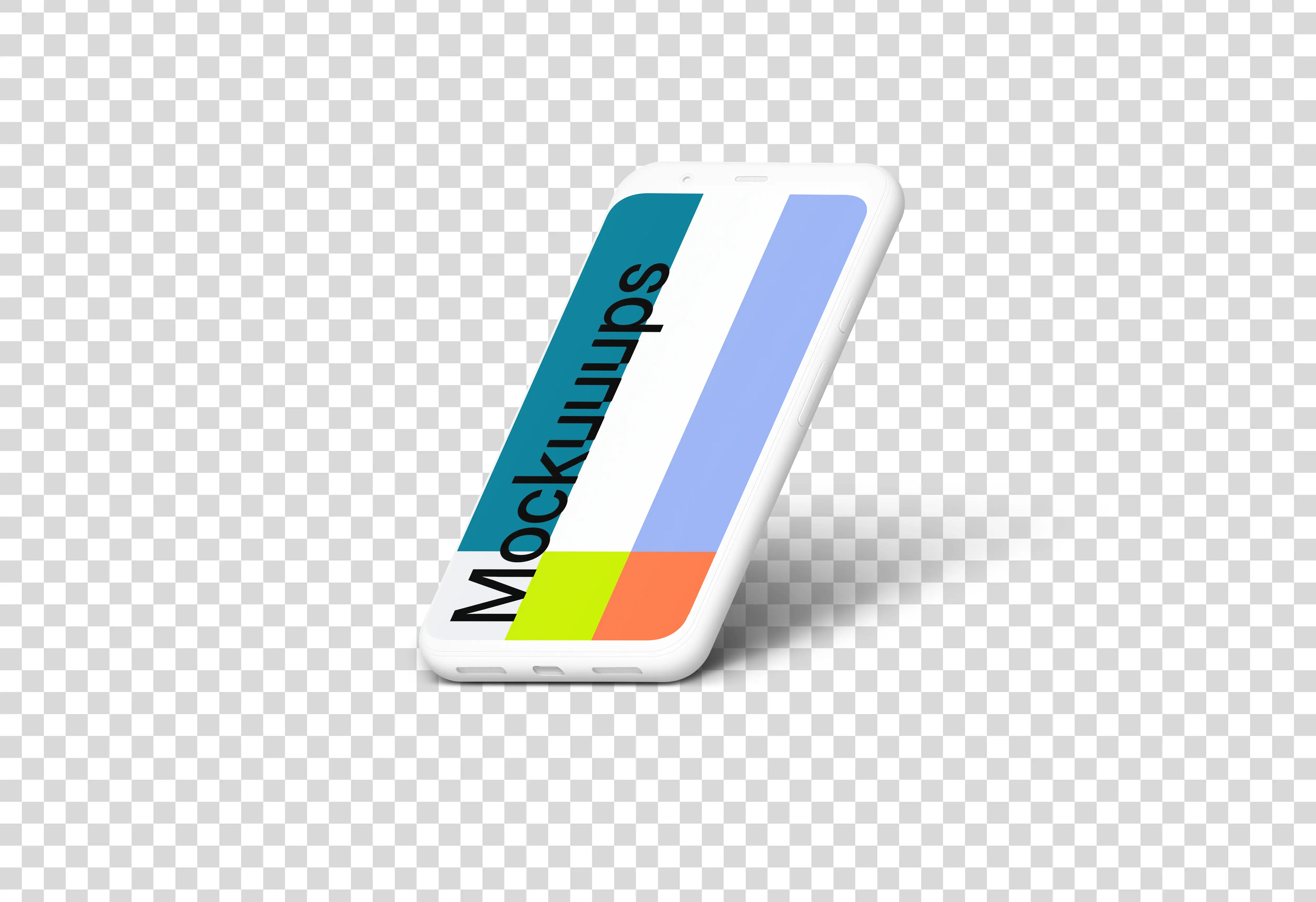 Clay Google Pixel 4 Mockup (Isometric Right)