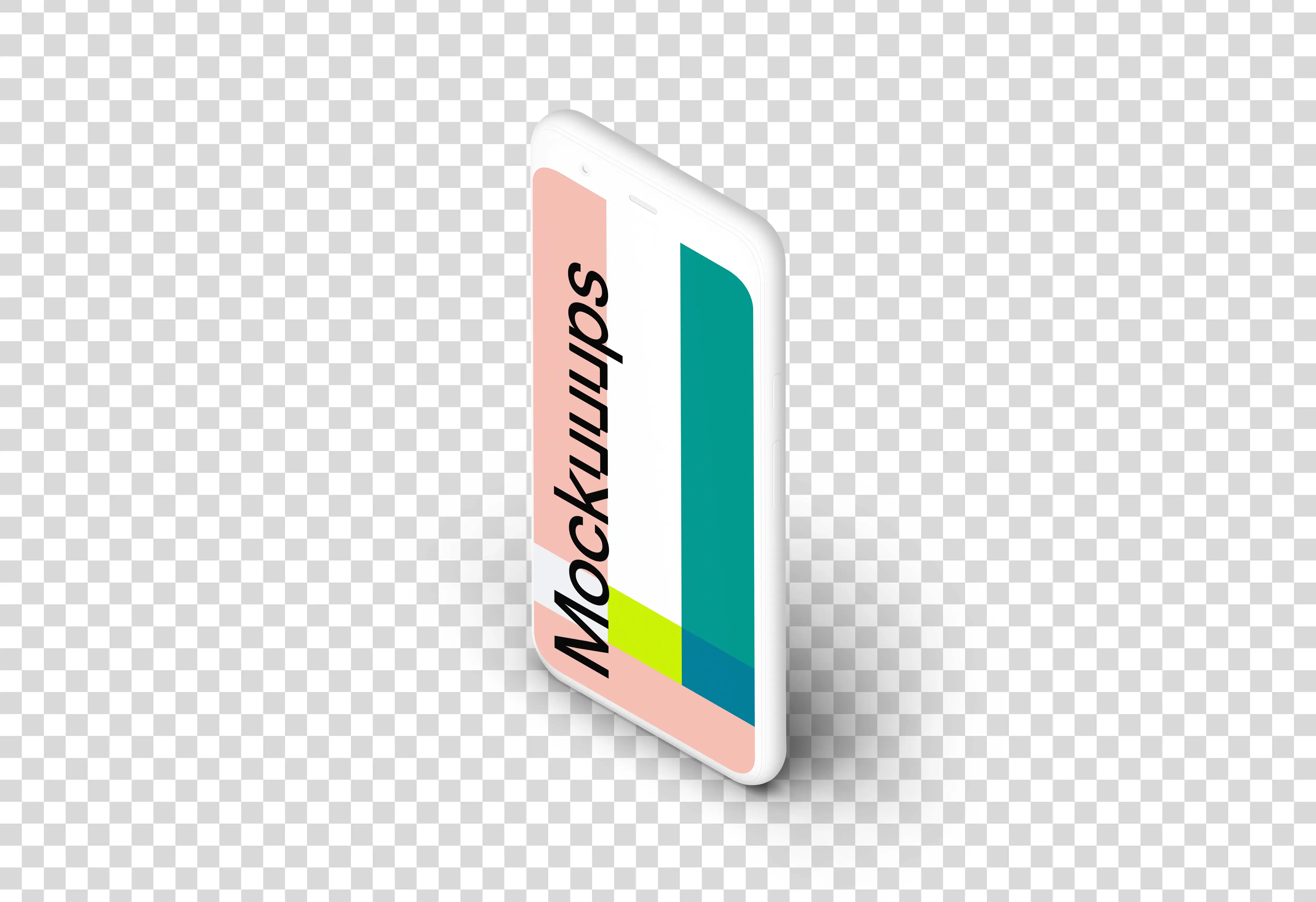 Clay Google Pixel 4 Mockup (Isometric Stand Right)