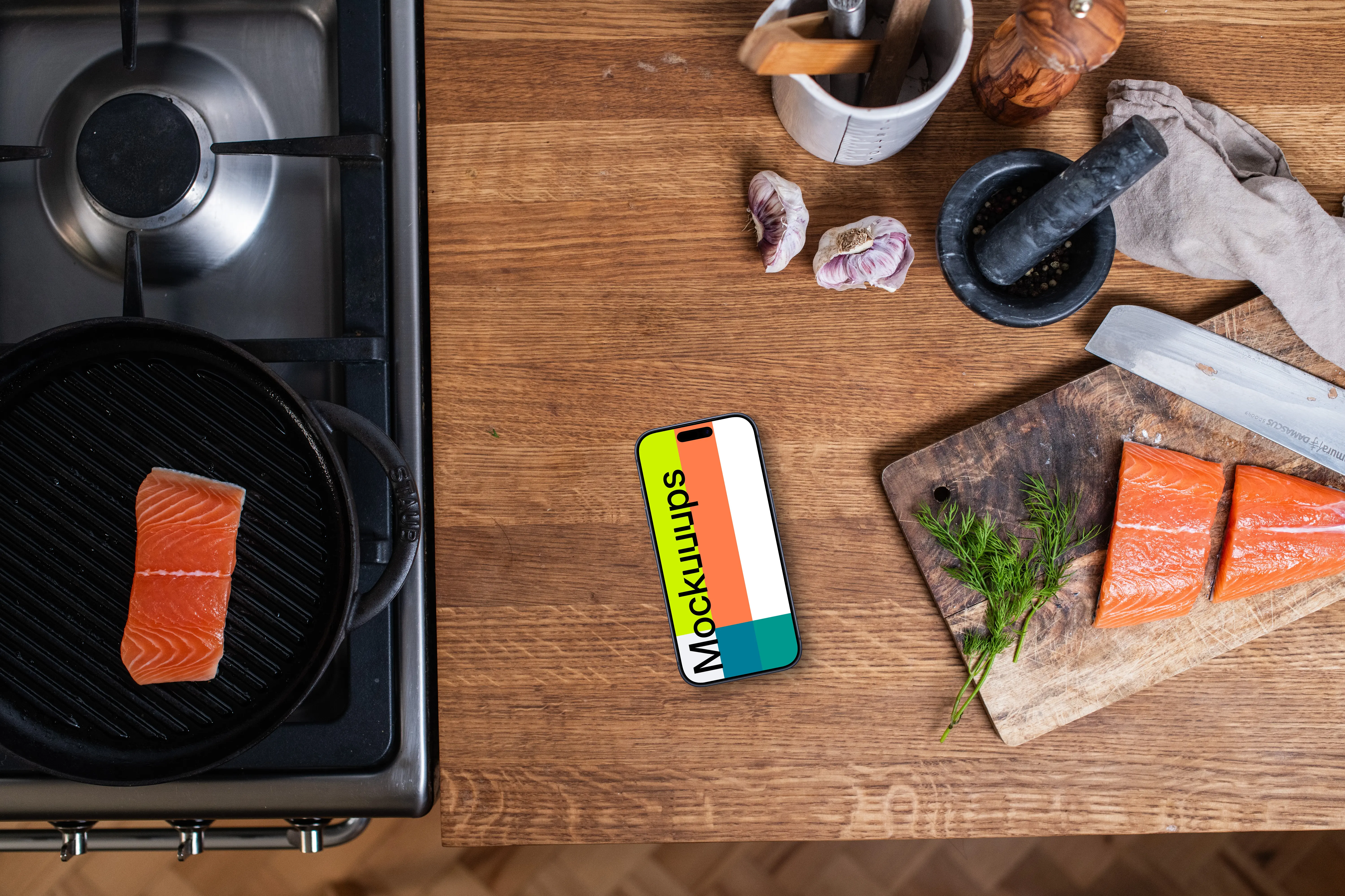 Cooking styled phone mockup