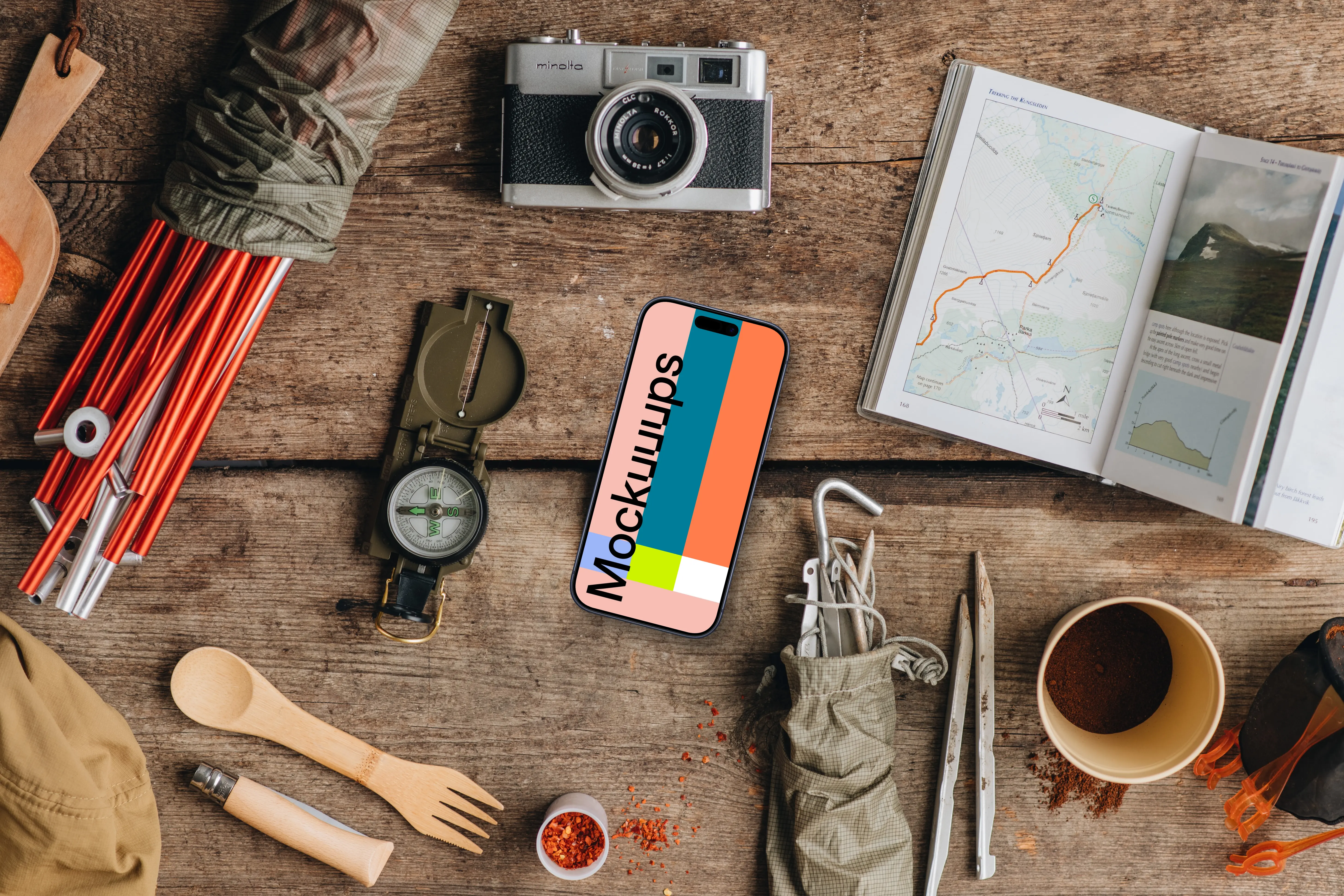 Getting ready for an adventure smartphone mockup