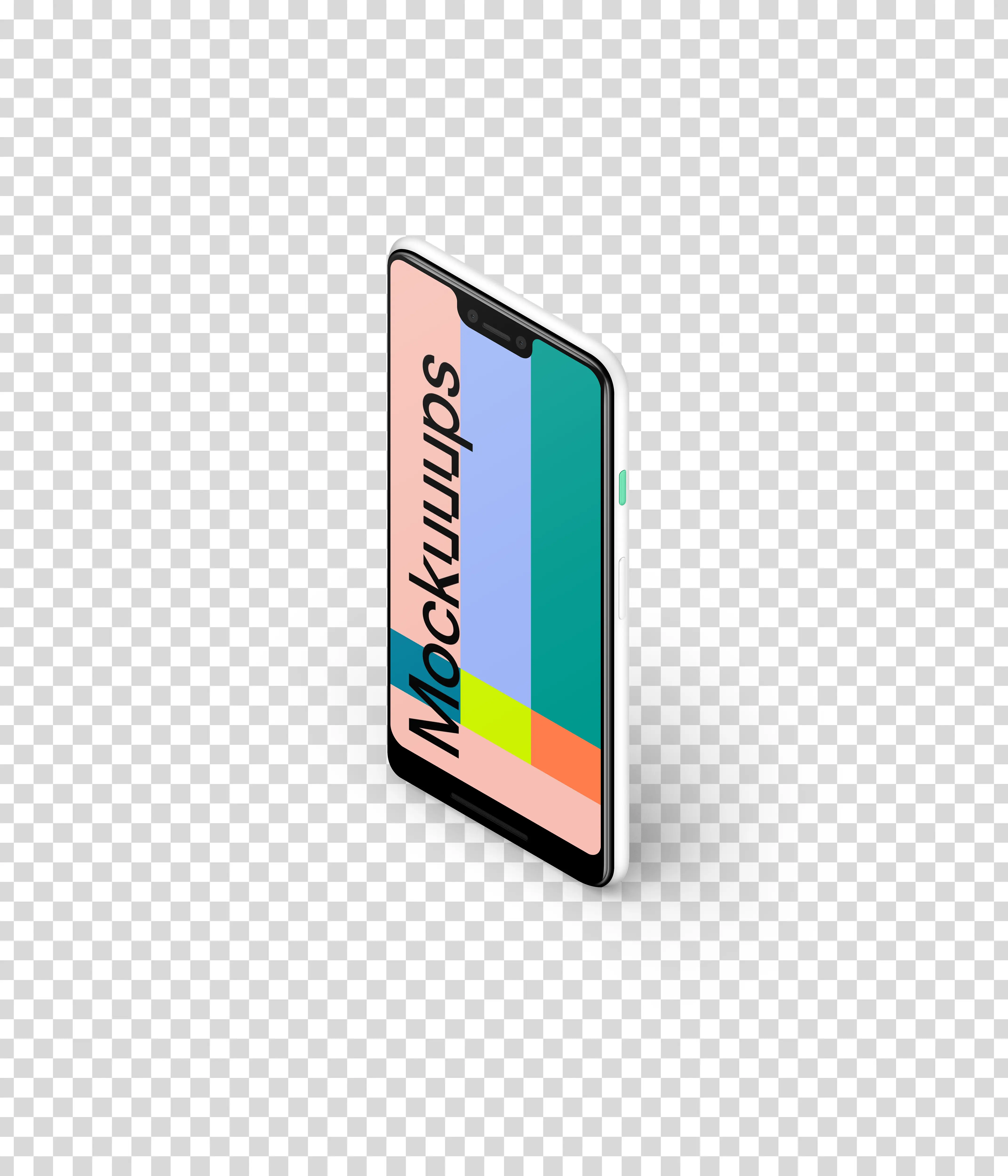 Google Pixel 3 XL Isometric Stand mockup (Right)