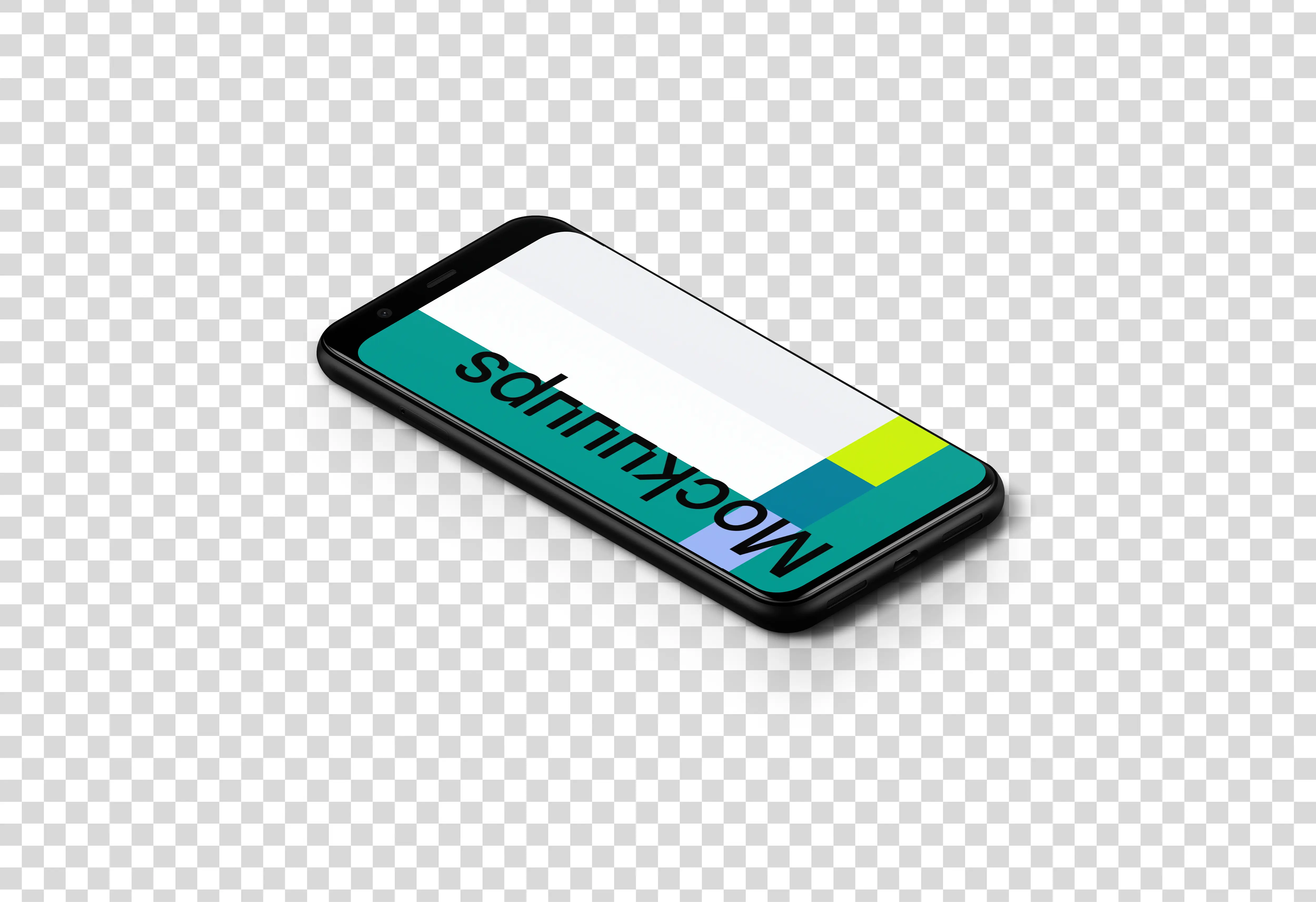 Google Pixel 4 Mockup (Isometric Floor Left)