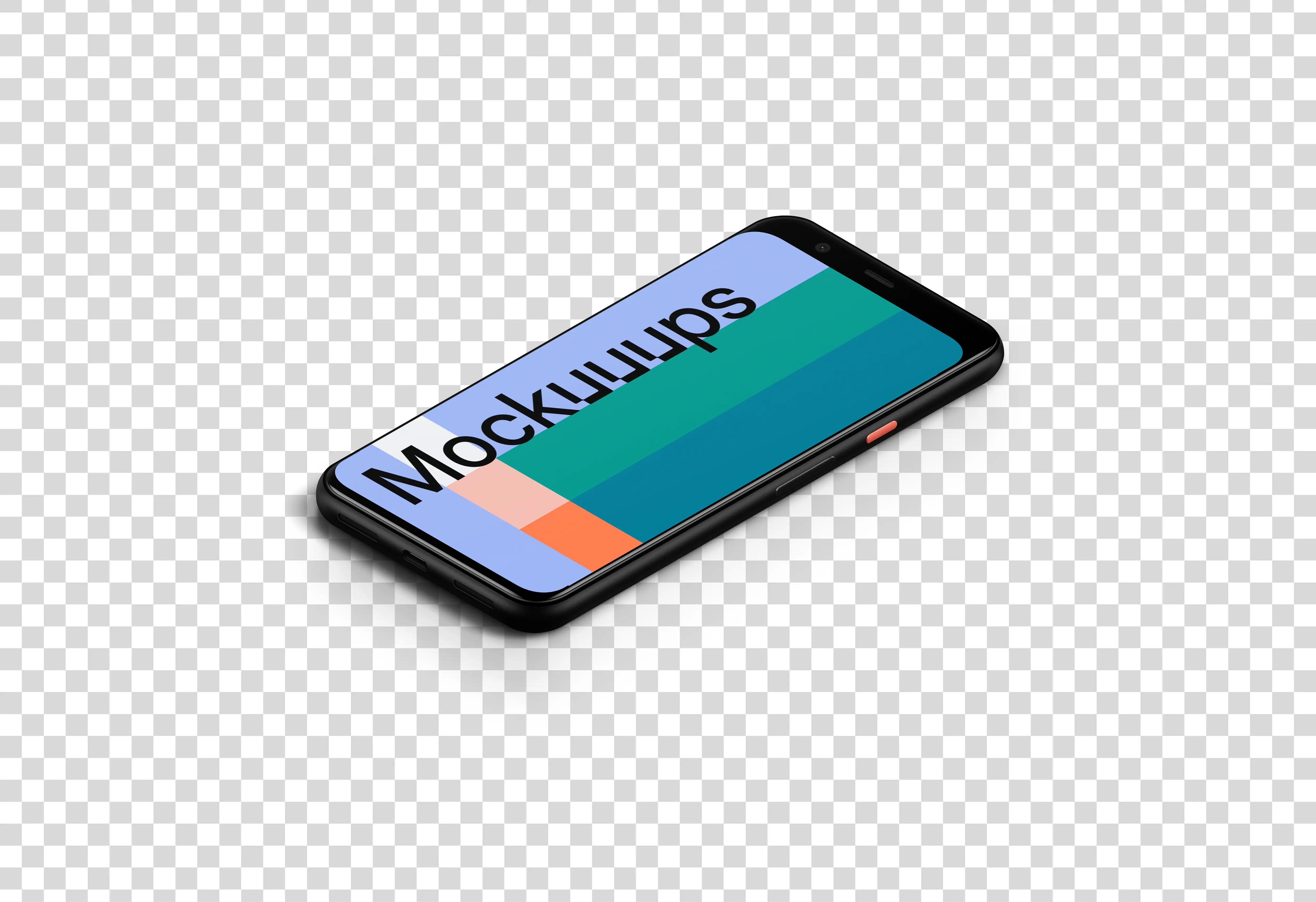 Google Pixel 4 Mockup (Isometric Floor Right)