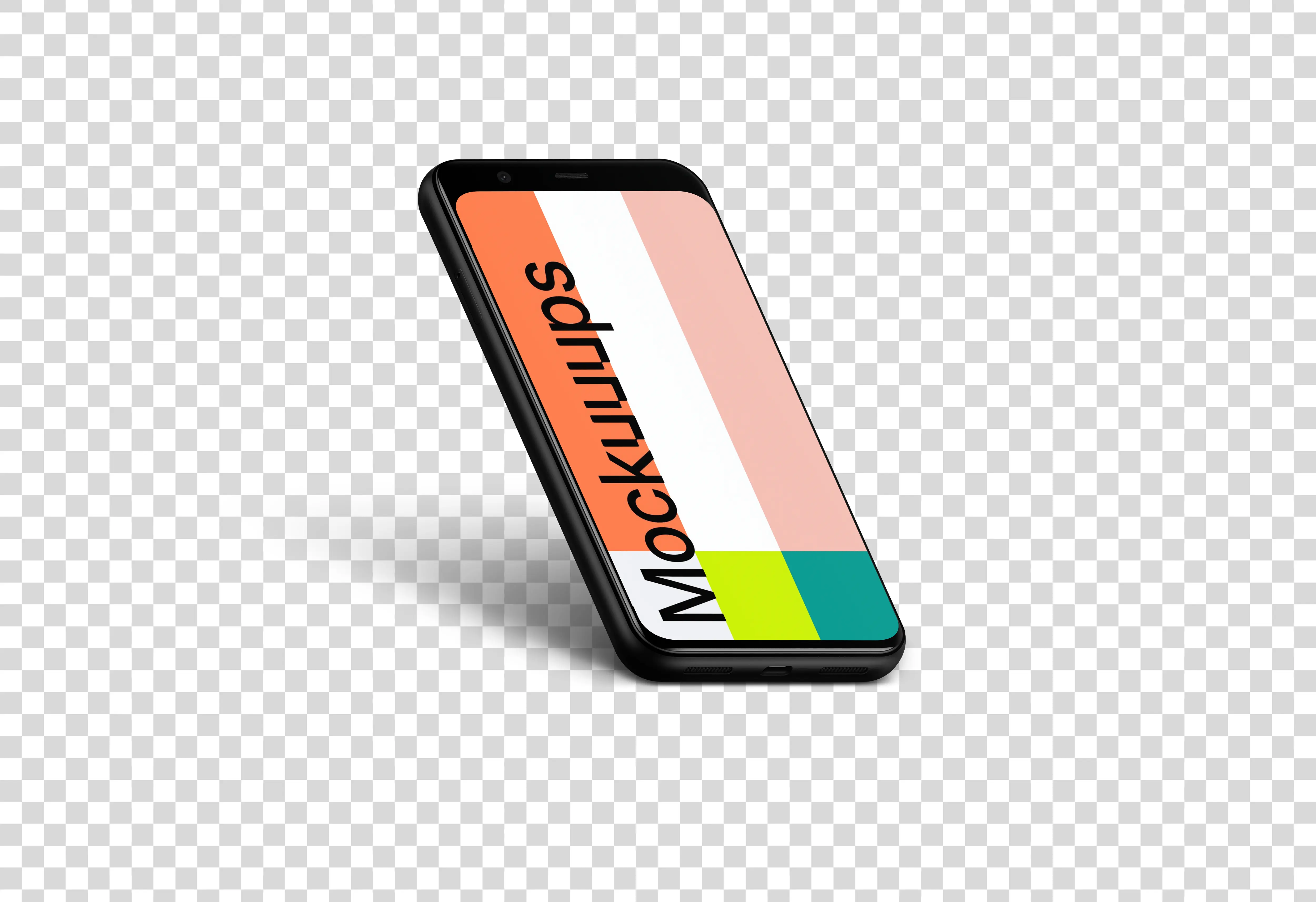 Google Pixel 4 Mockup (Isometric Left)