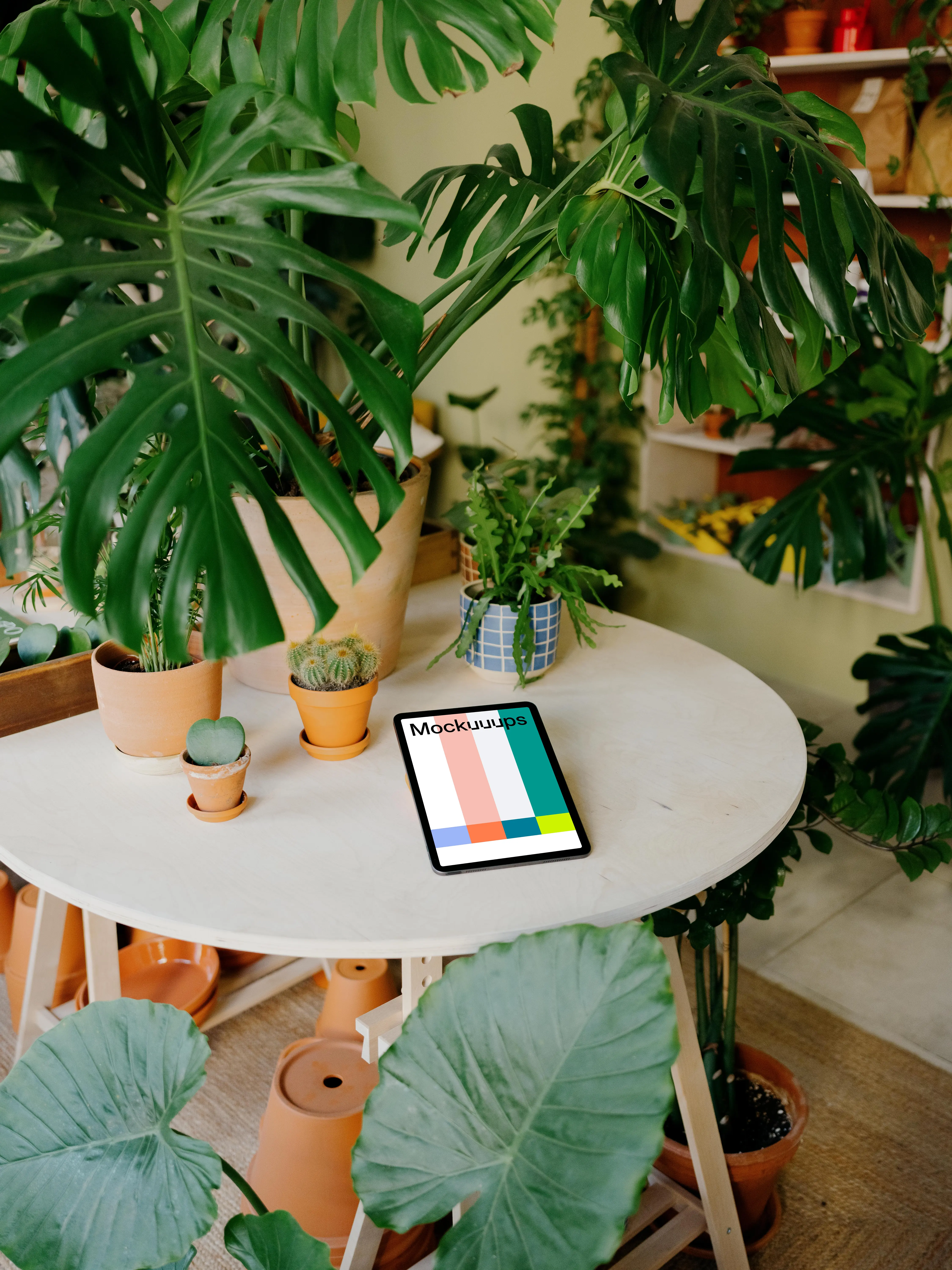 iPad Air mockup elevated in portrait mode.