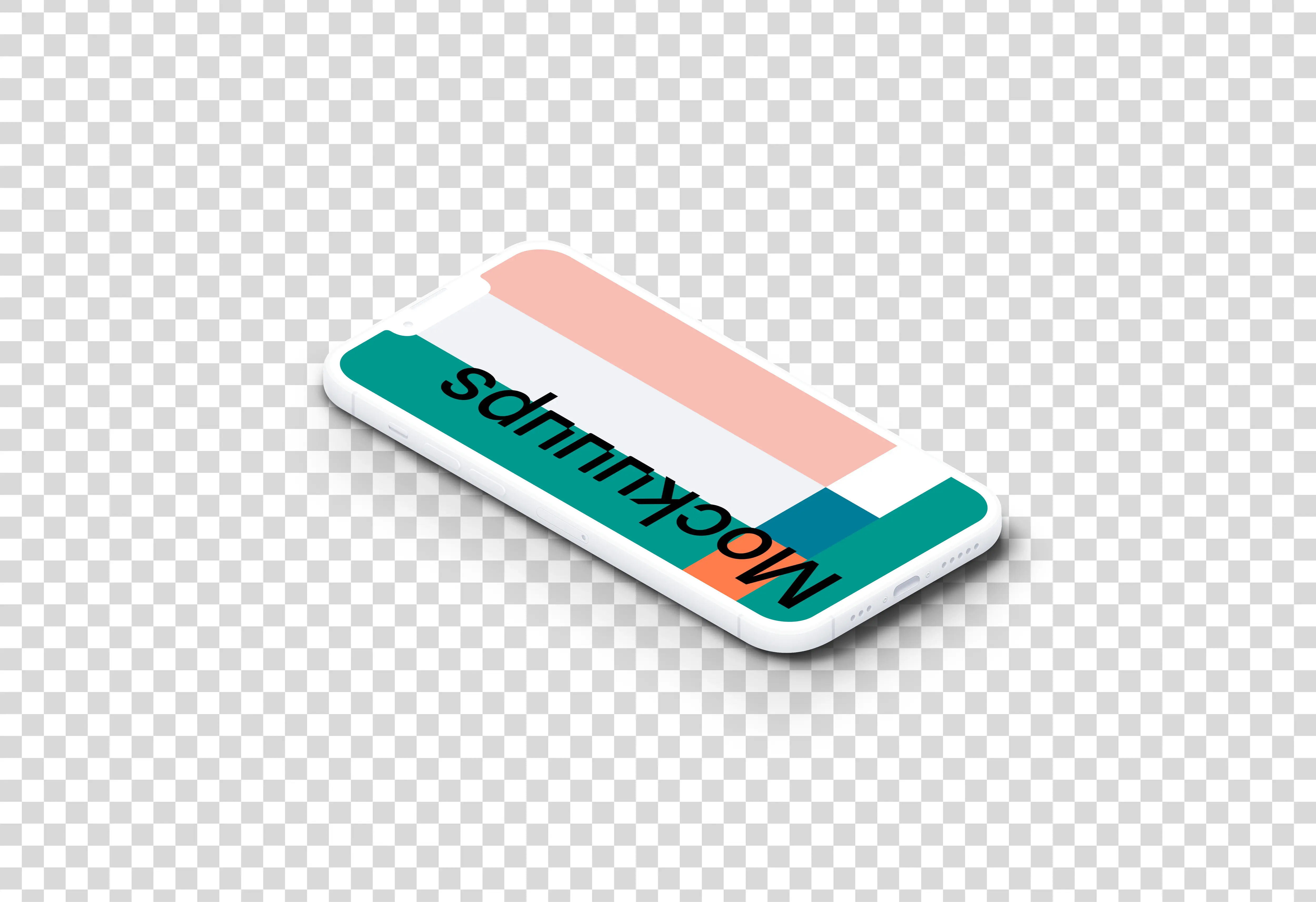 iPhone 13 Pro Clay Mockup (Isometric Floor Left)