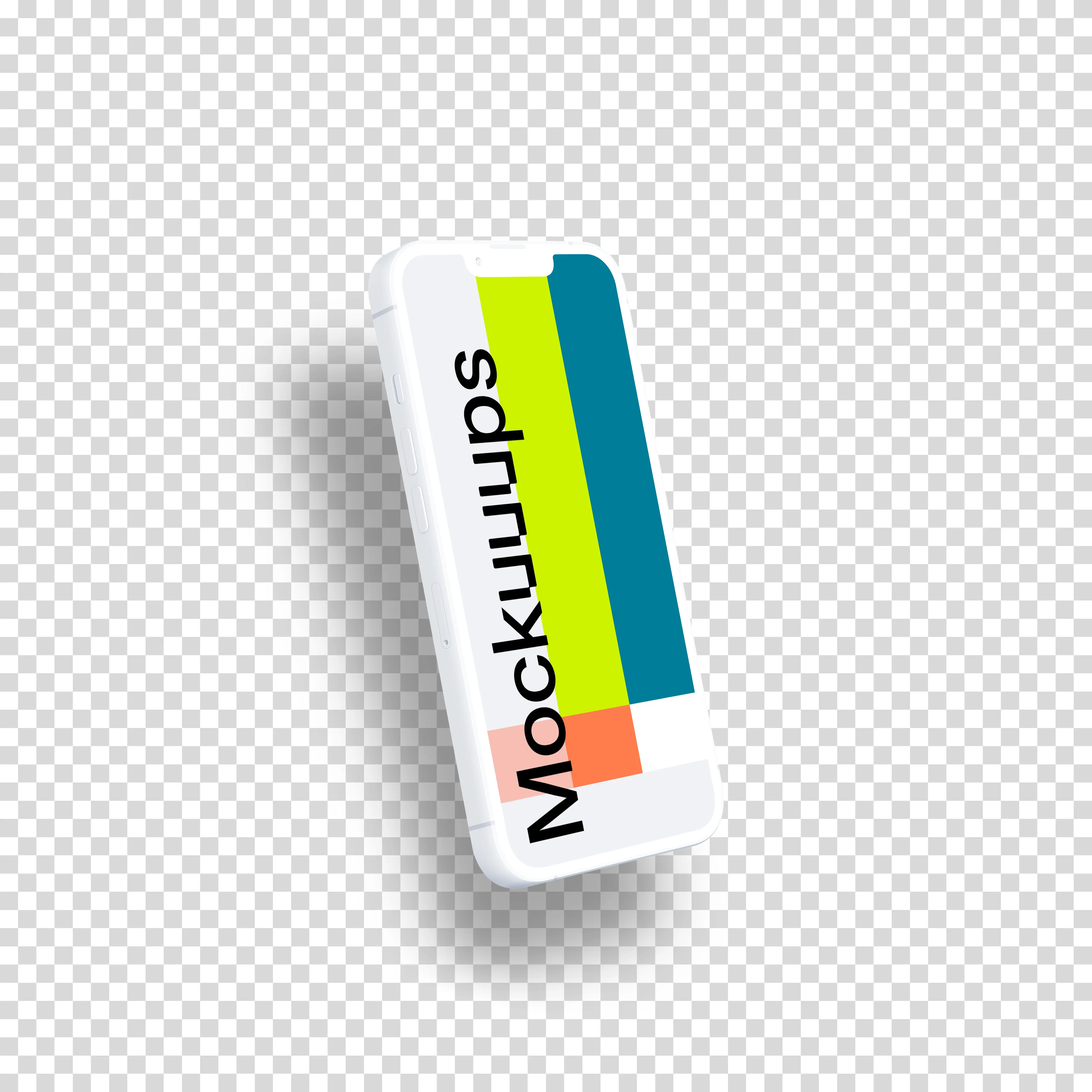 iPhone 13 Pro Clay Mockup (Perspective Left - Floating Shadow)