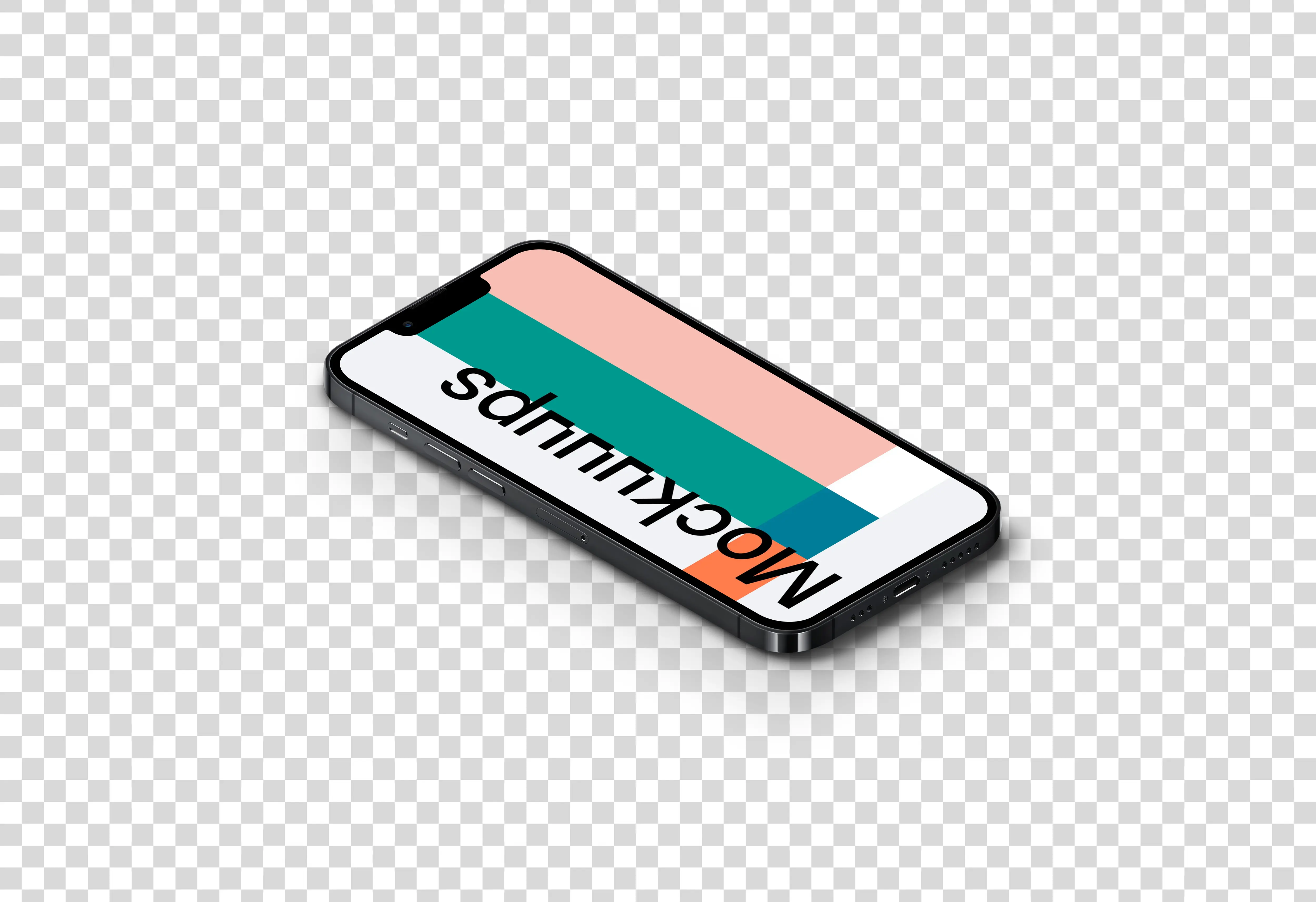 iPhone 13 Pro Mockup (Isometric Floor Left)