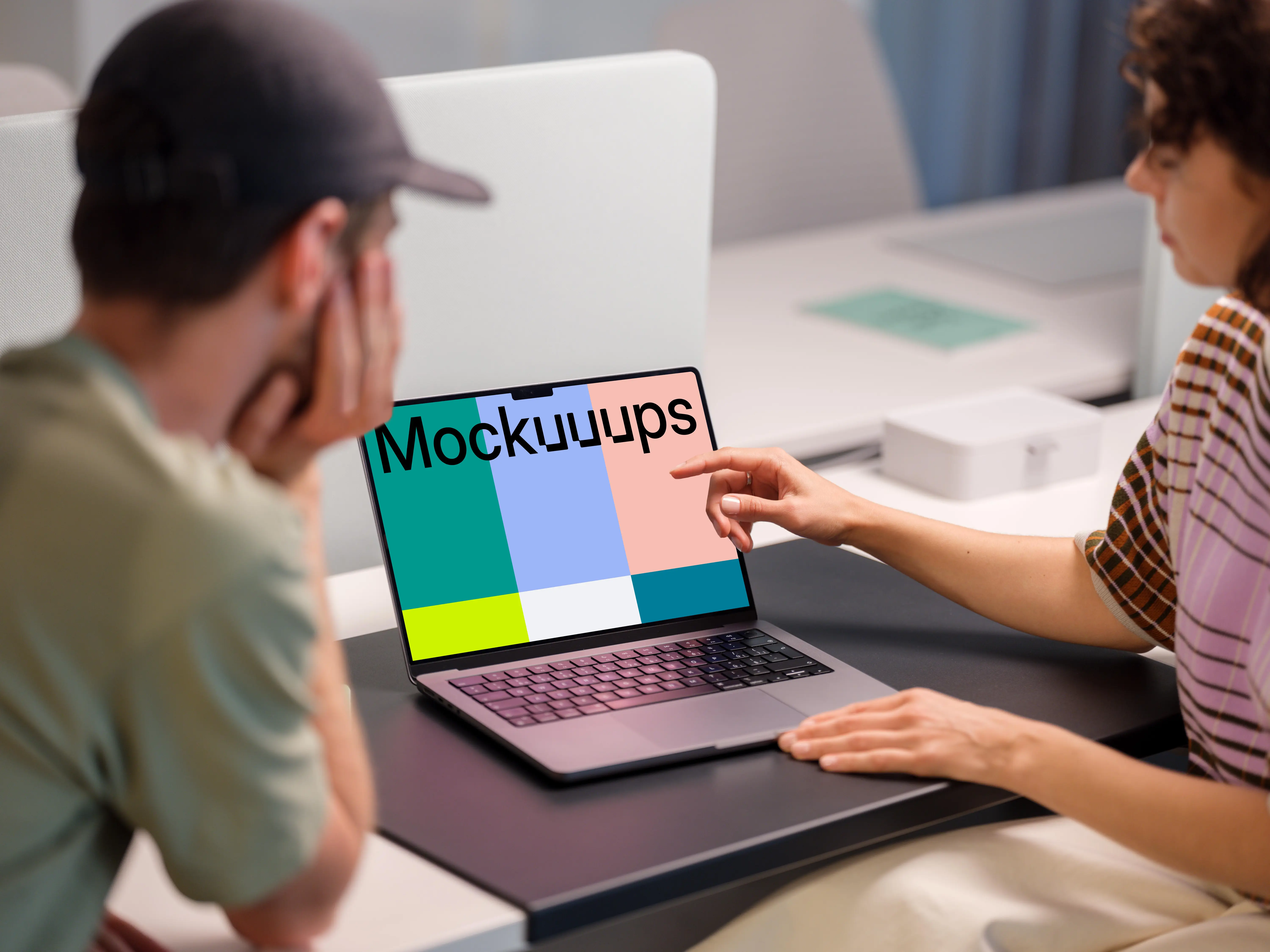 MacBook Pro 14 mockup in female hands