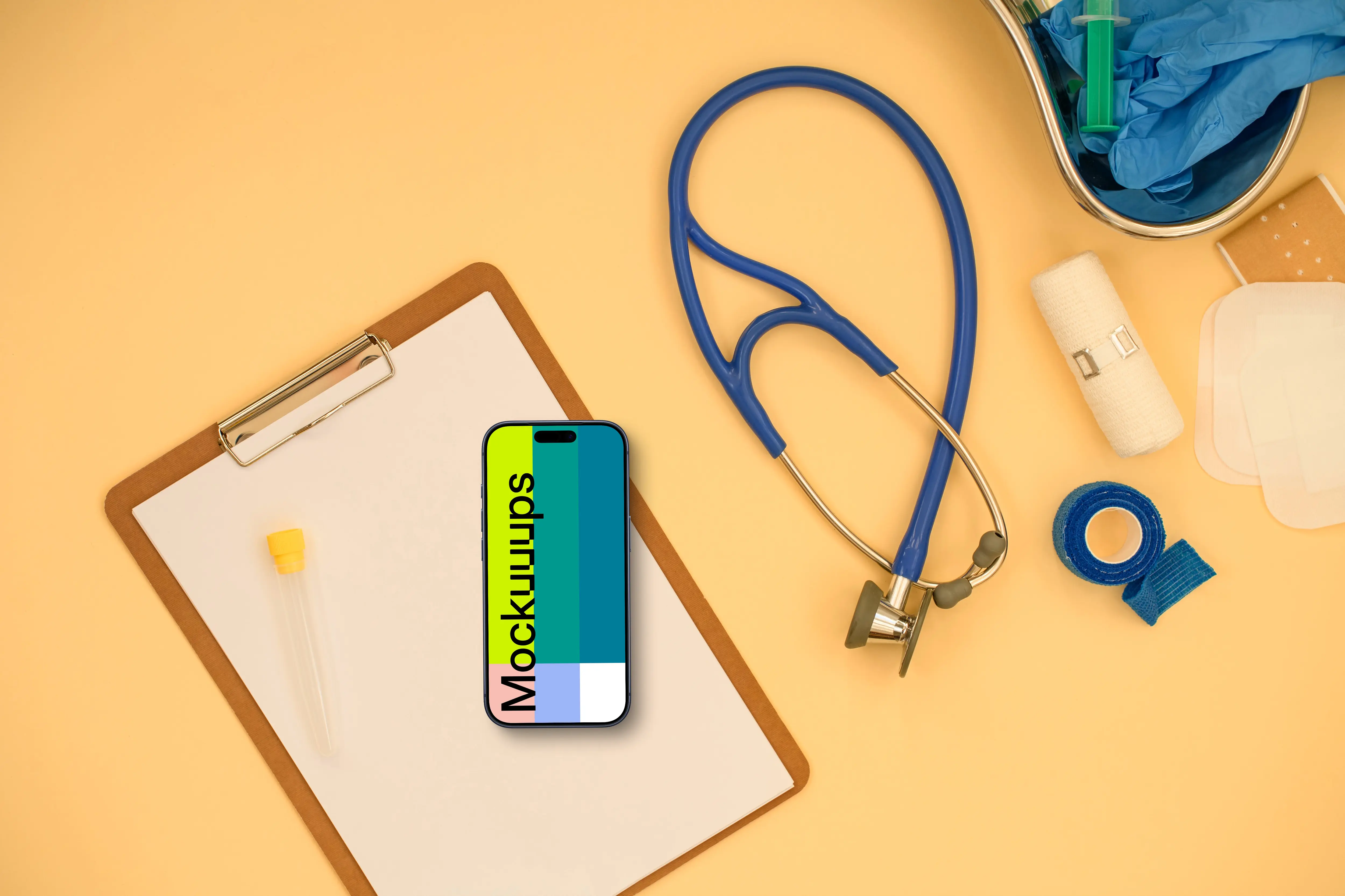 Medical environment with iPhone mockup