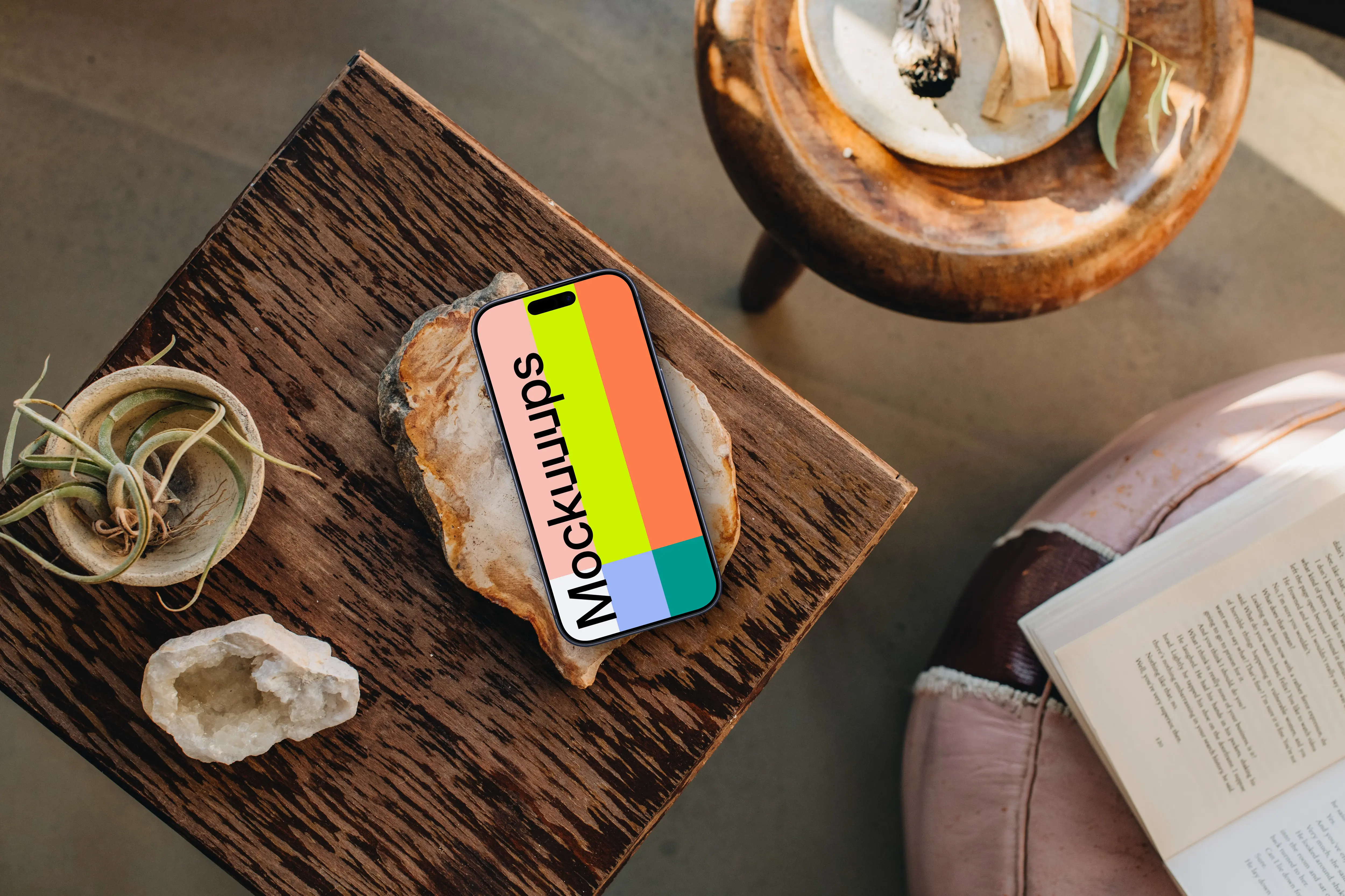 Peaceful environment and an iPhone mockup