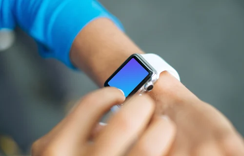 Tapping Apple Watch mockup display