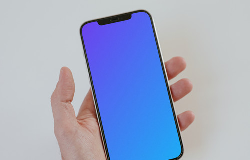 A simple iPhone mockup in a user’s hand
