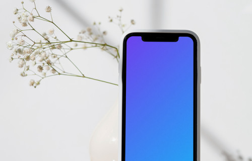 iPhone 12 mockup standing vertically