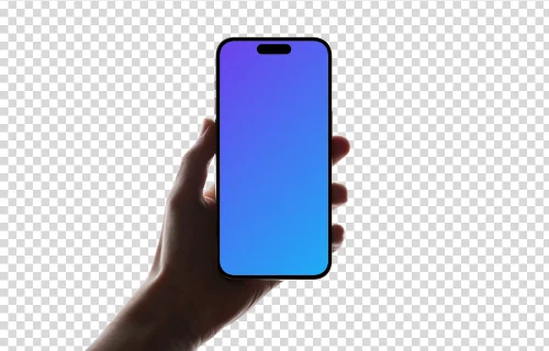 iPhone 15 Pro in hand mockup