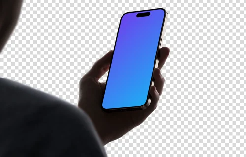 iPhone 15 Pro mockup with transparent background