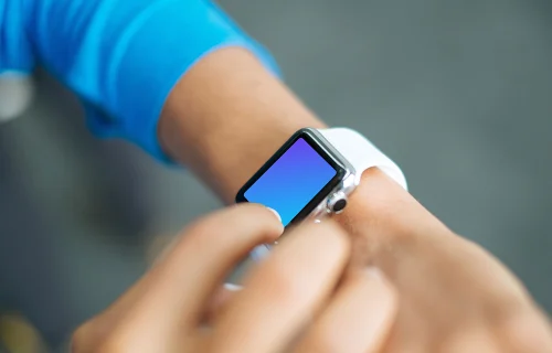Tapping Apple Watch mockup display