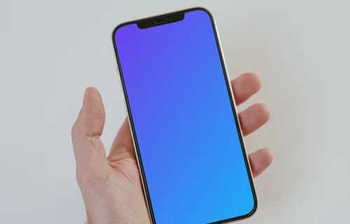 A simple iPhone mockup in a user’s hand