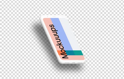 Clay Google Pixel 4 Mockup (Isometric Left - Floating Shadow)