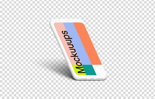 Clay Google Pixel 4 Mockup (Isometric Left)