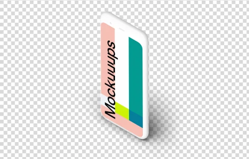 Clay Google Pixel 4 Mockup (Isometric Stand Right)