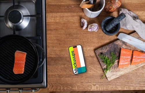 Cooking styled phone mockup