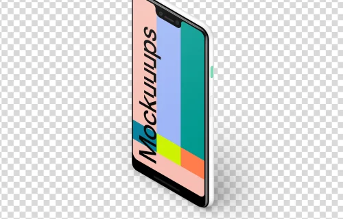 Google Pixel 3 XL Isometric Stand mockup (Right)
