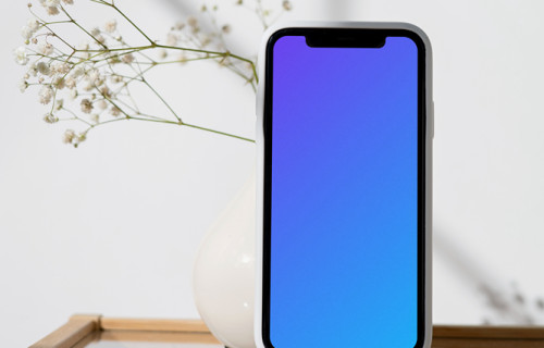 iPhone 12 mockup standing vertically
