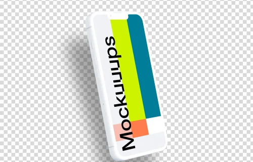 iPhone 13 Pro Clay Mockup (Perspective Left - Floating Shadow)