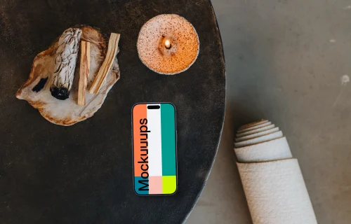iPhone mockup in peaceful environment
