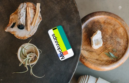 iPhone mockup scene of a relaxation corner