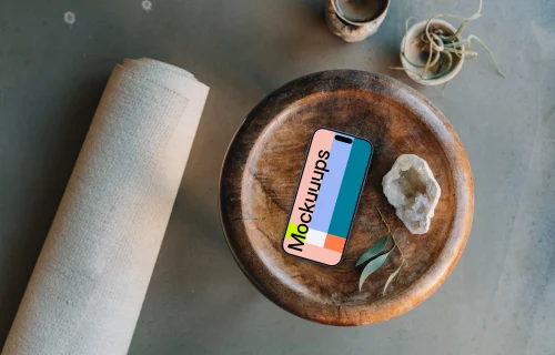 Área de relaxamento tranquila com um iPhone mockup