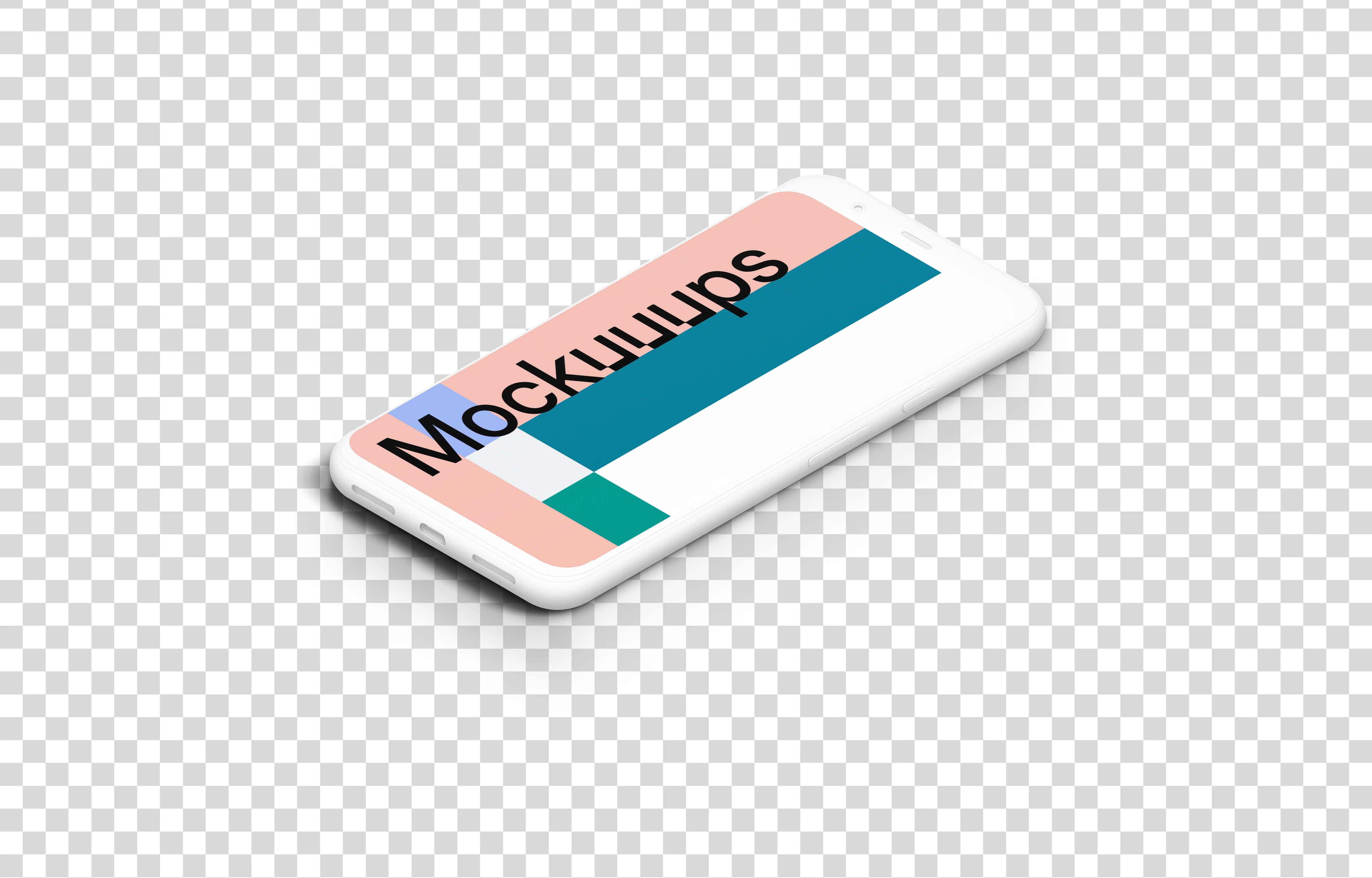 Clay Google Pixel 4 Mockup (Isometric Floor Right)
