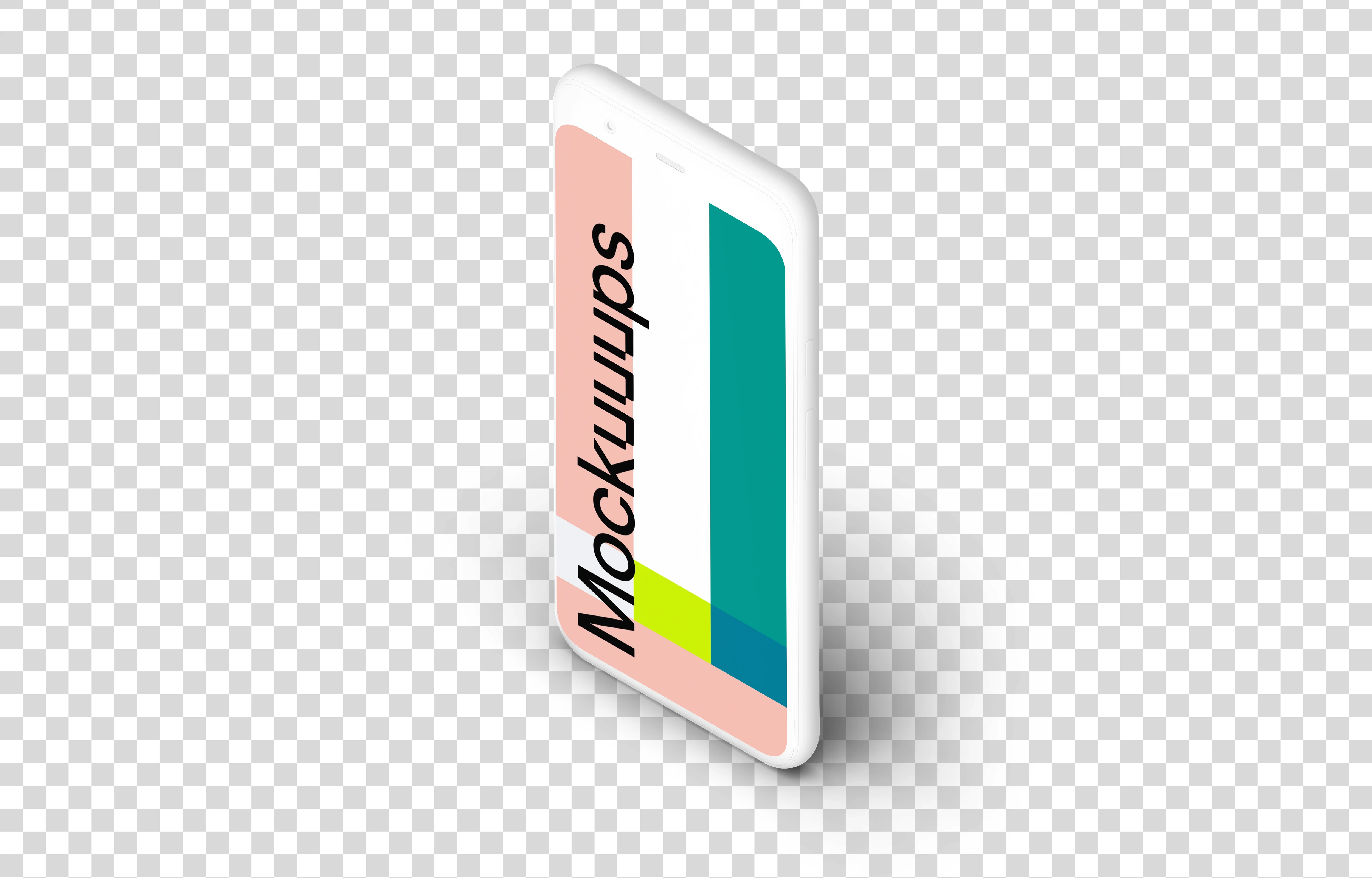 Clay Google Pixel 4 Mockup (Isometric Stand Right)