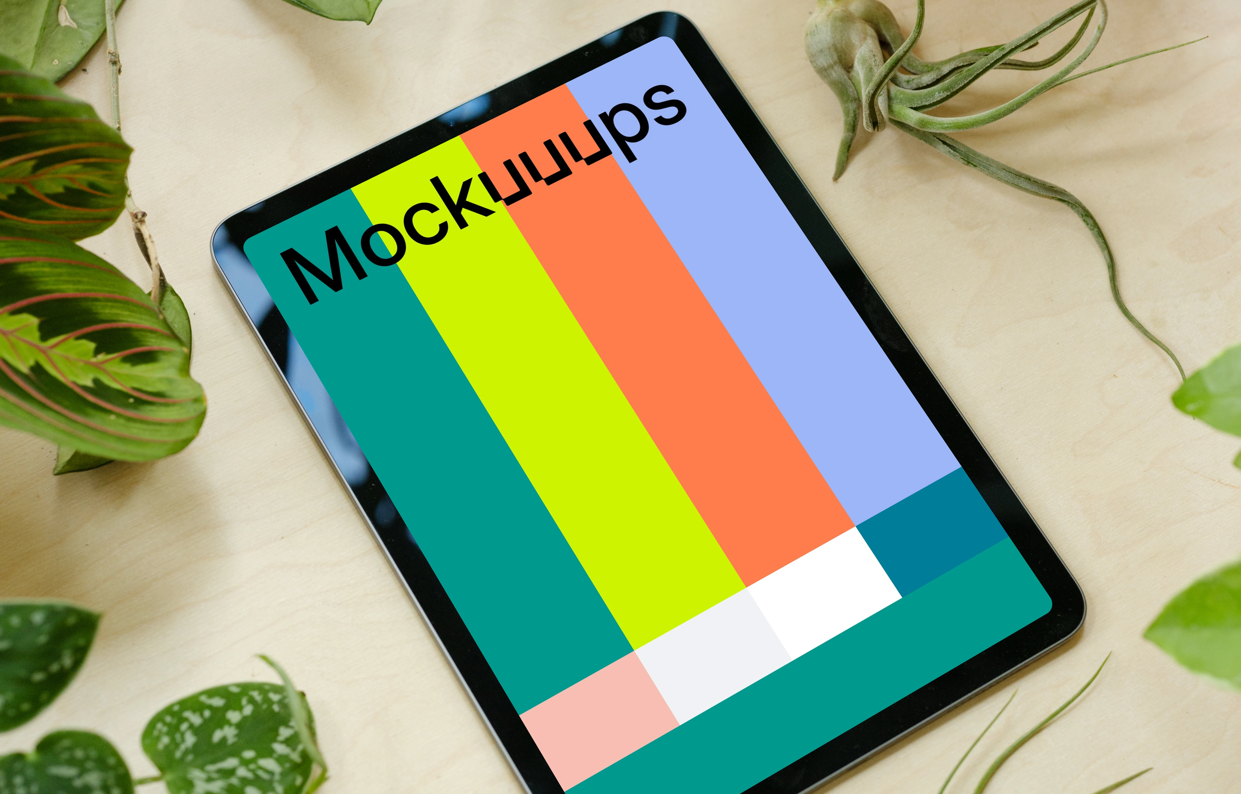iPad Air mockup on a kitchen table