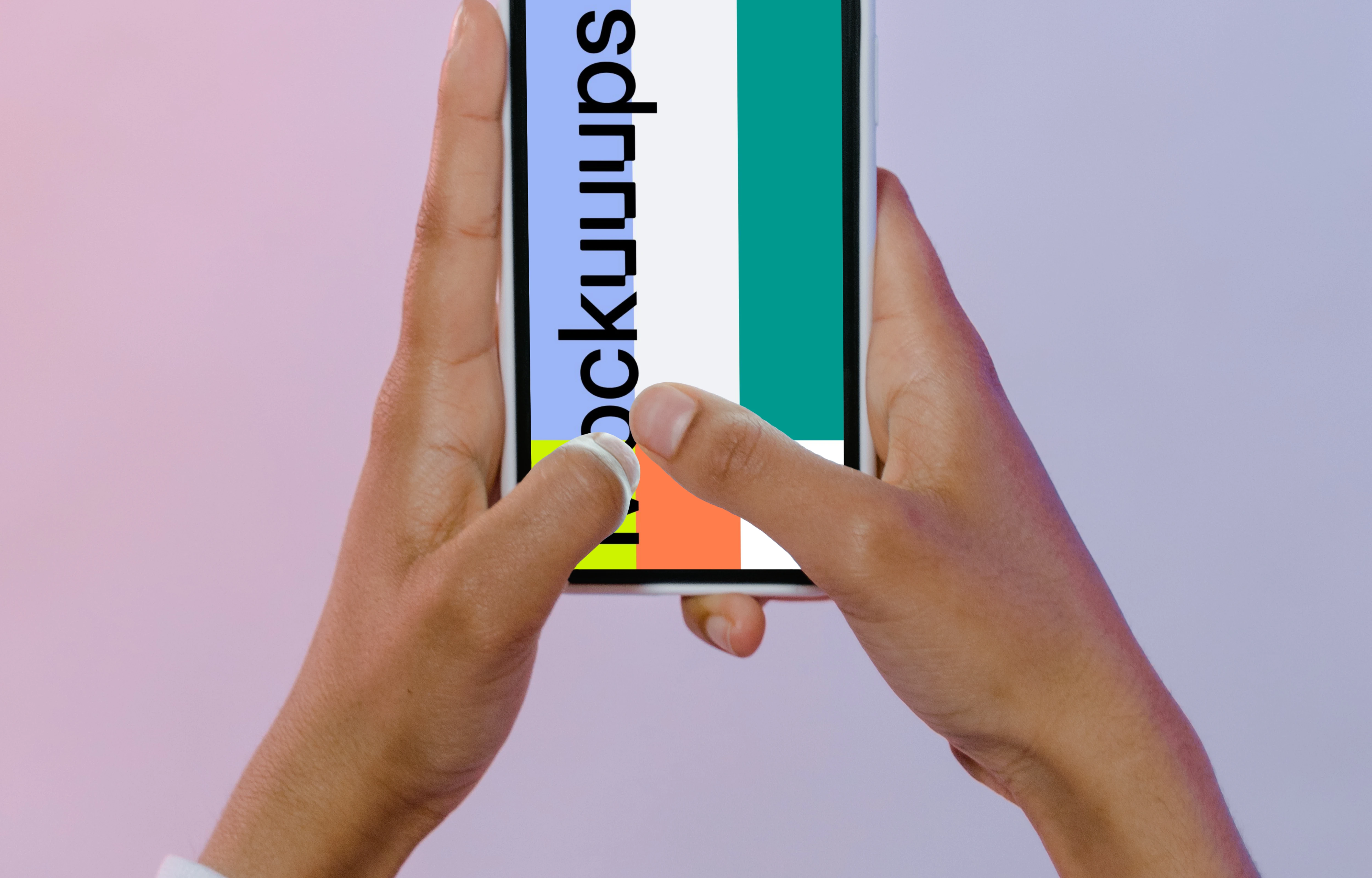 iPhone mockup in a user’s hand
